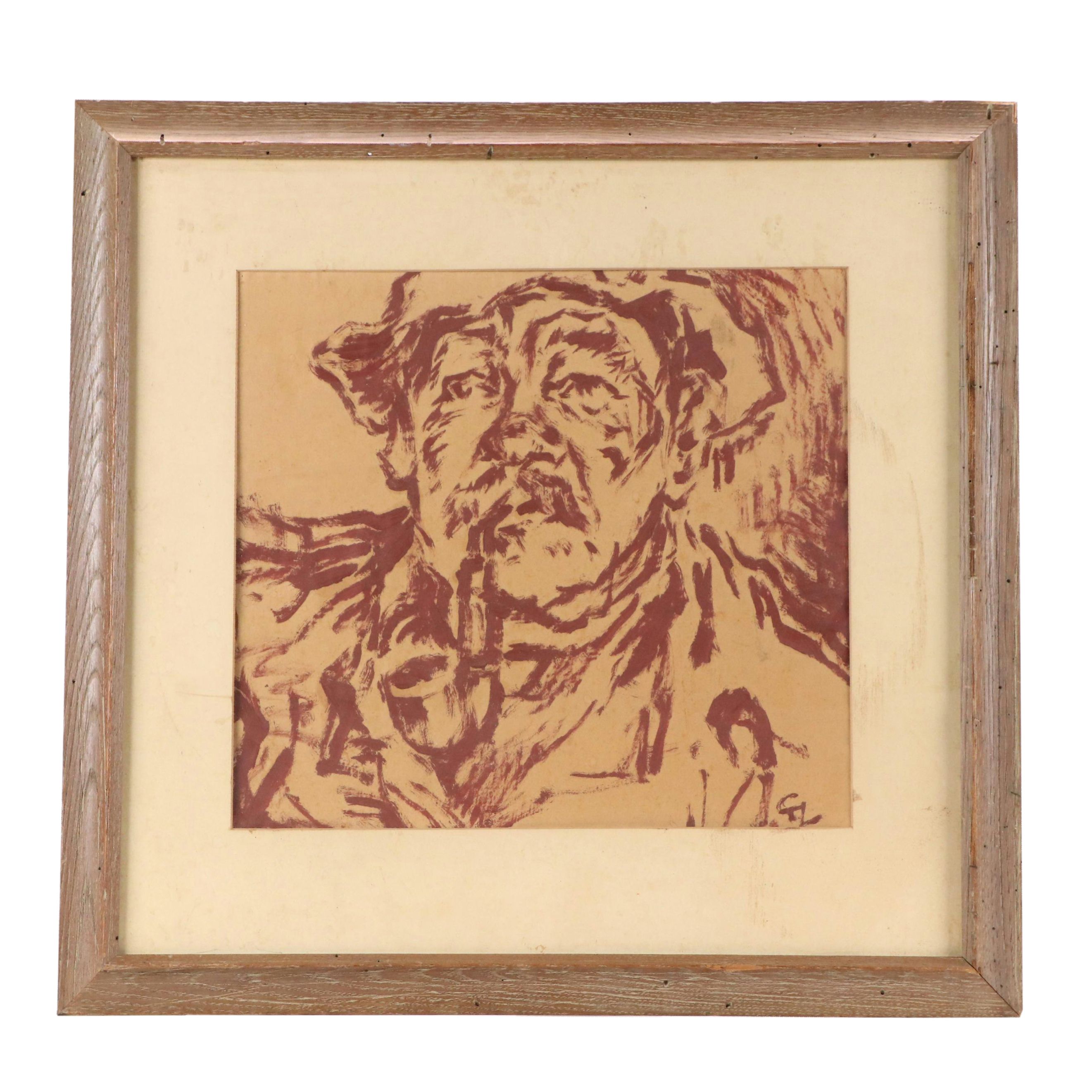 Carl-Alexander von Volborth Oil Painting "Hungarian Peasant," Mid-20th C.