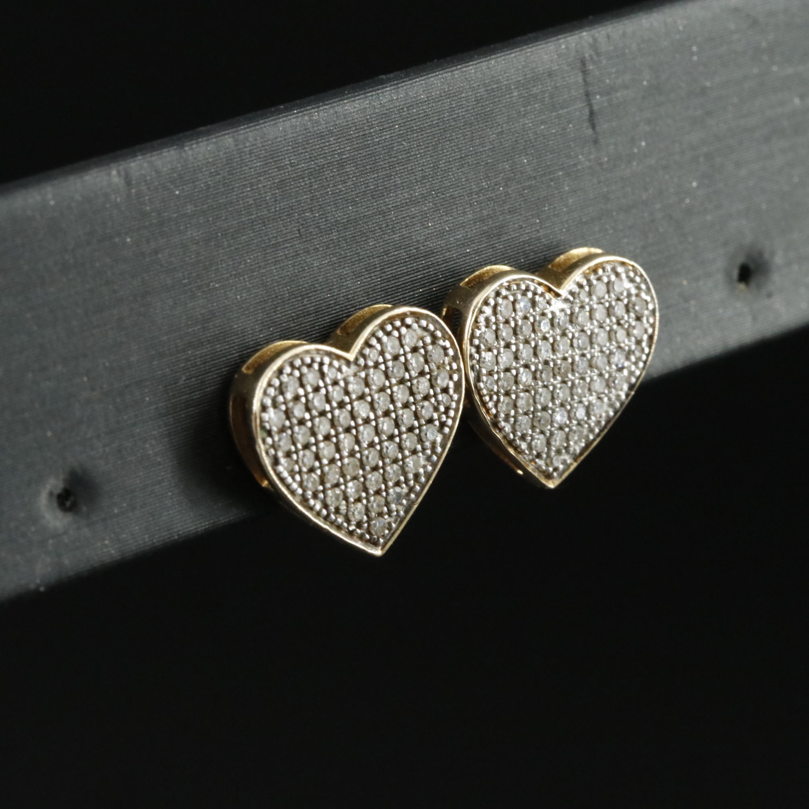 10K 0.36 CTW Diamond Heart Earrings