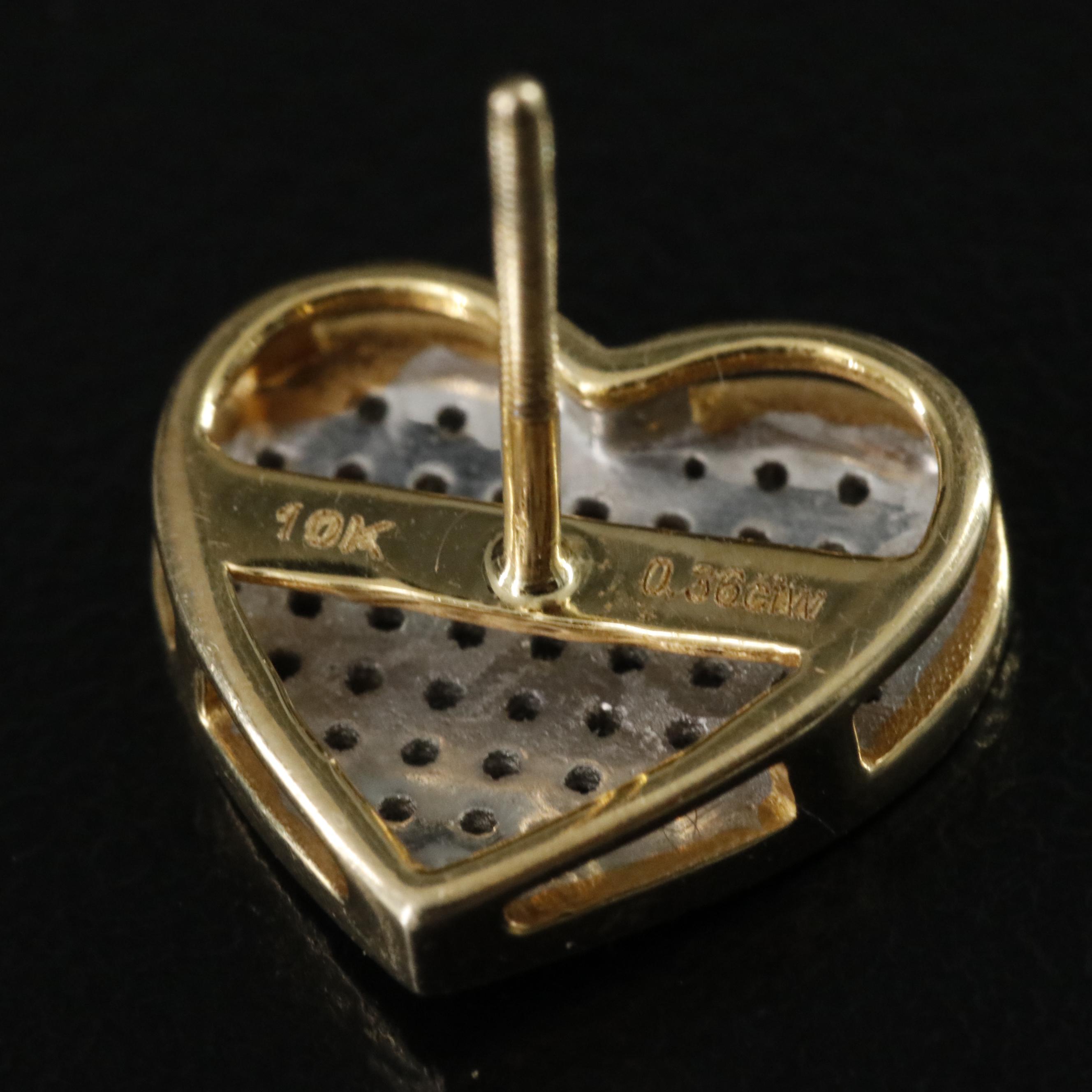 10K 0.36 CTW Diamond Heart Earrings