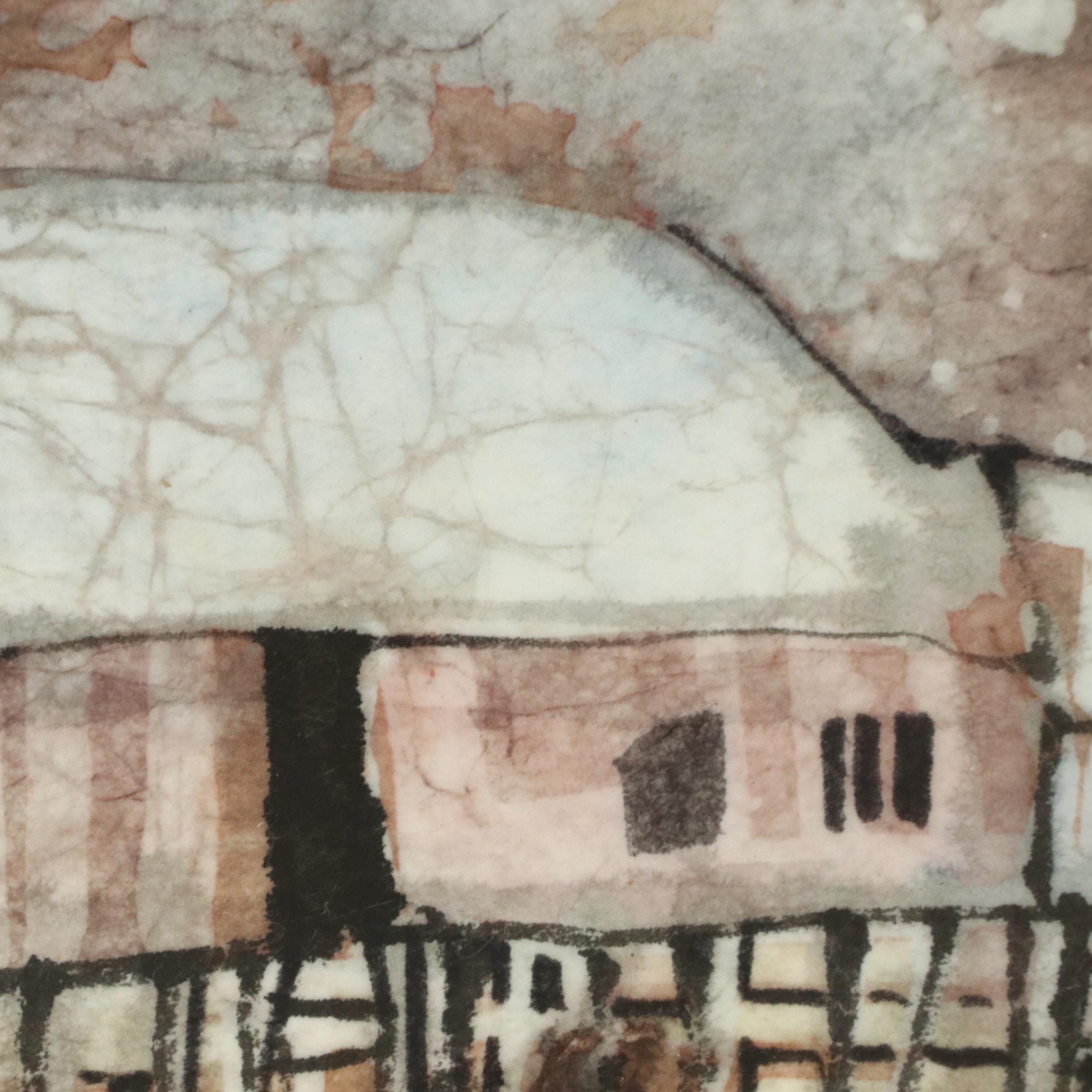 Lee Long Looi Watercolor Painting of Southeast Asian Village Scene, 20th Century