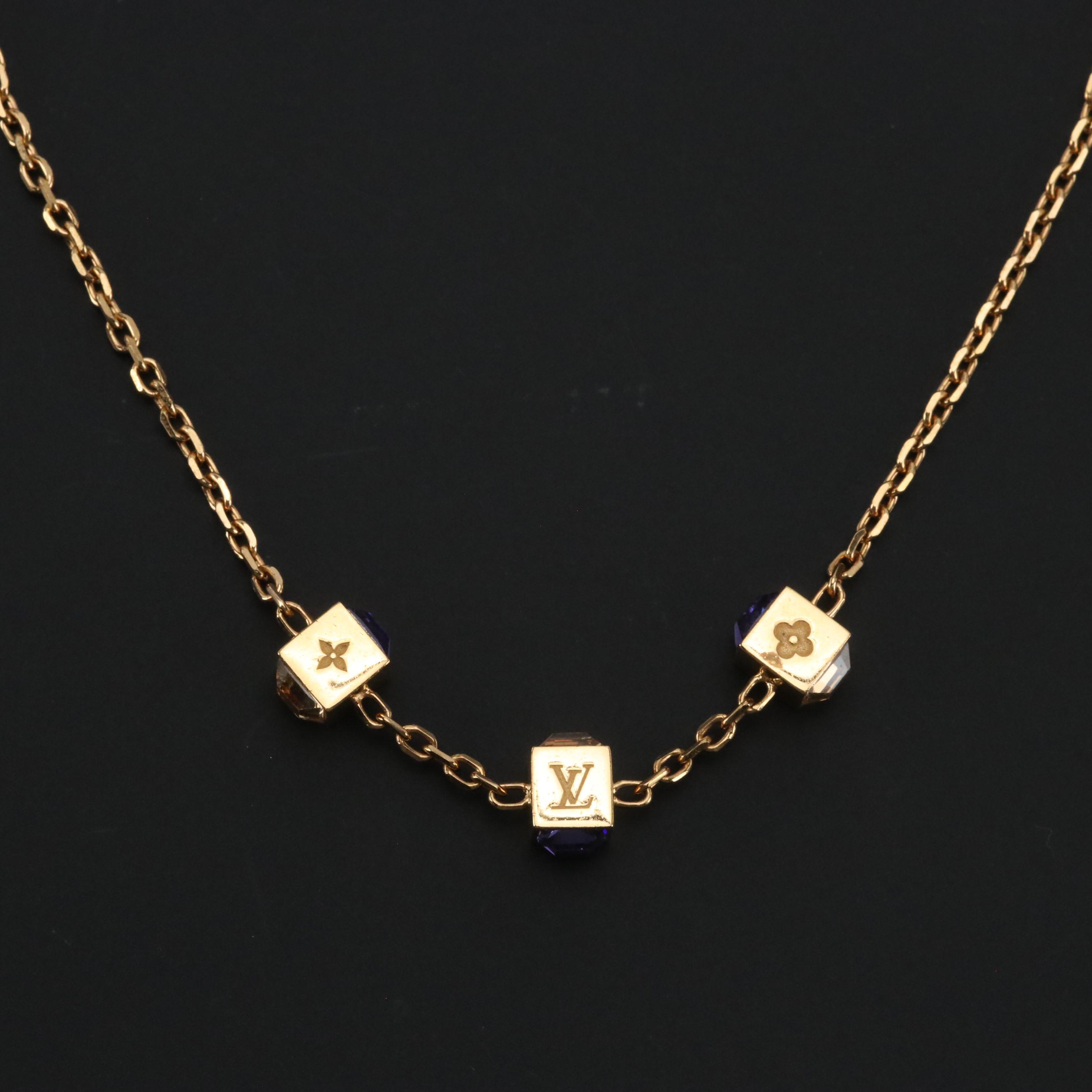 Louis Vuitton Crystal Gamble Station Necklace