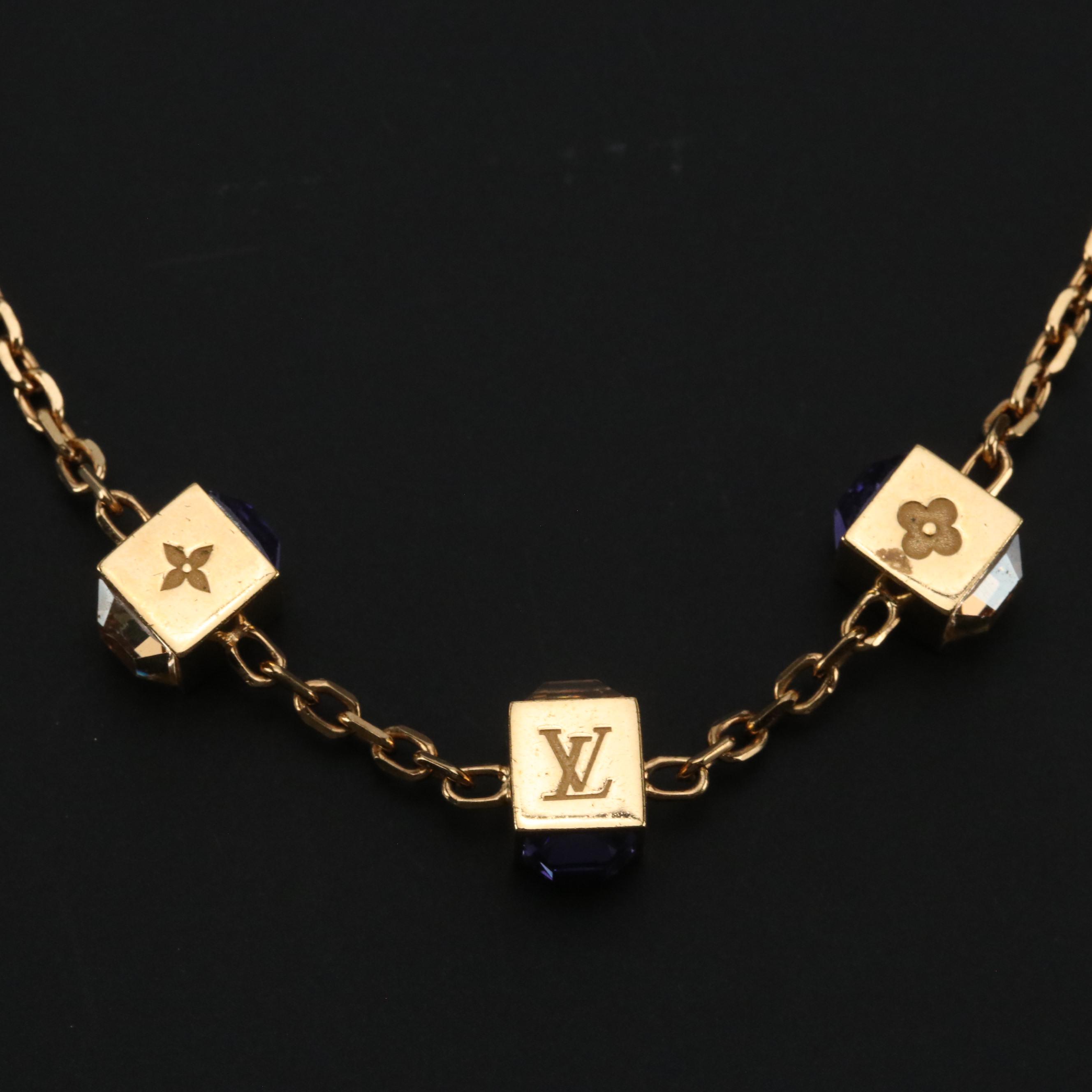 Louis Vuitton Crystal Gamble Station Necklace