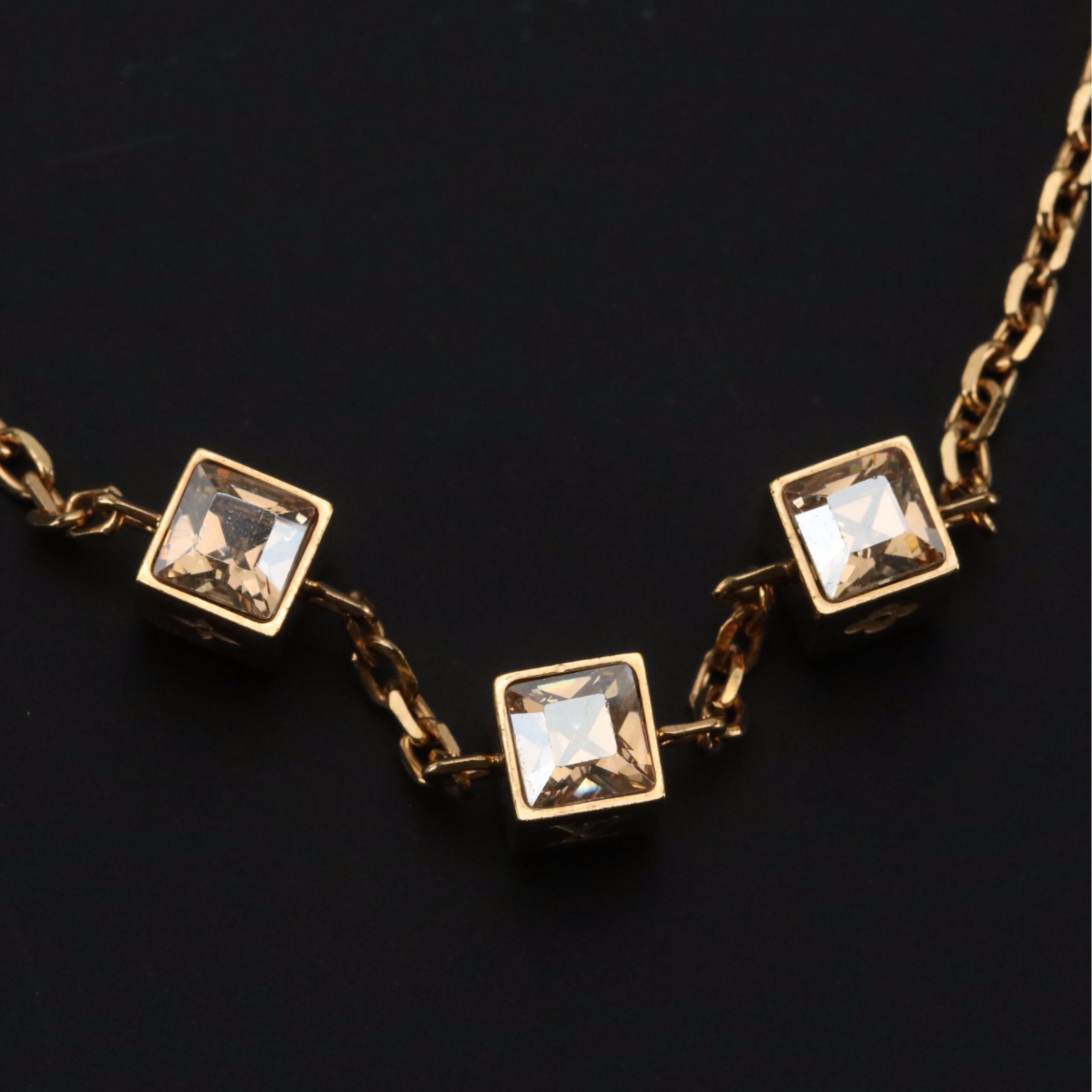 Louis Vuitton Crystal Gamble Station Necklace