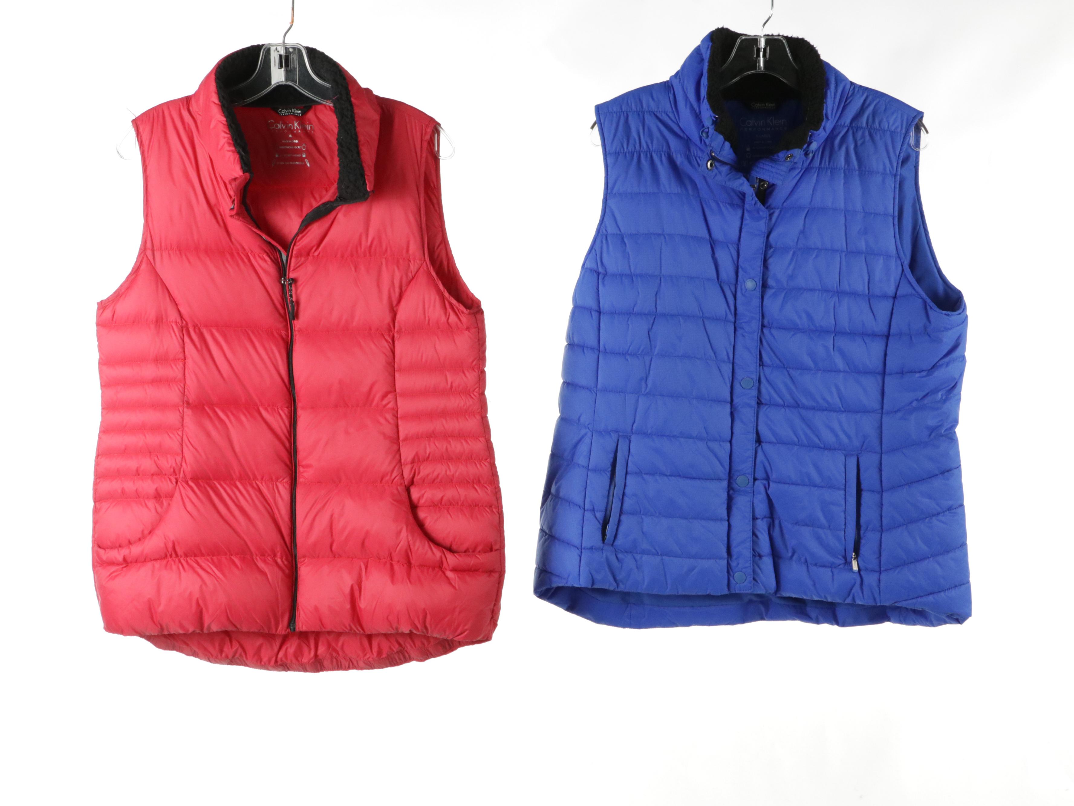 DKNY Mid-Length Puffer Coat, Jones New York Faux Fur Vest, Calvin Klein Vests