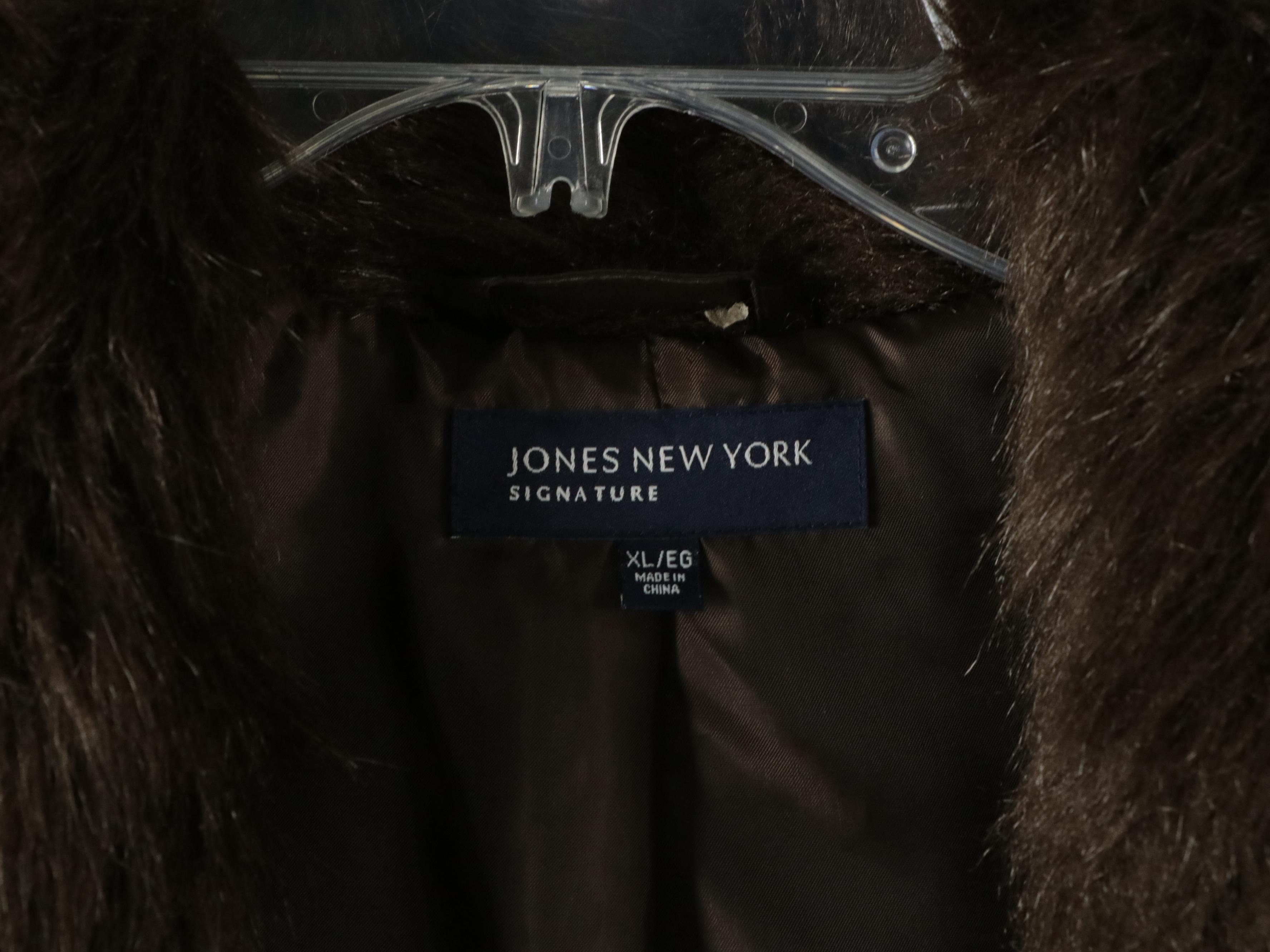 DKNY Mid-Length Puffer Coat, Jones New York Faux Fur Vest, Calvin Klein Vests