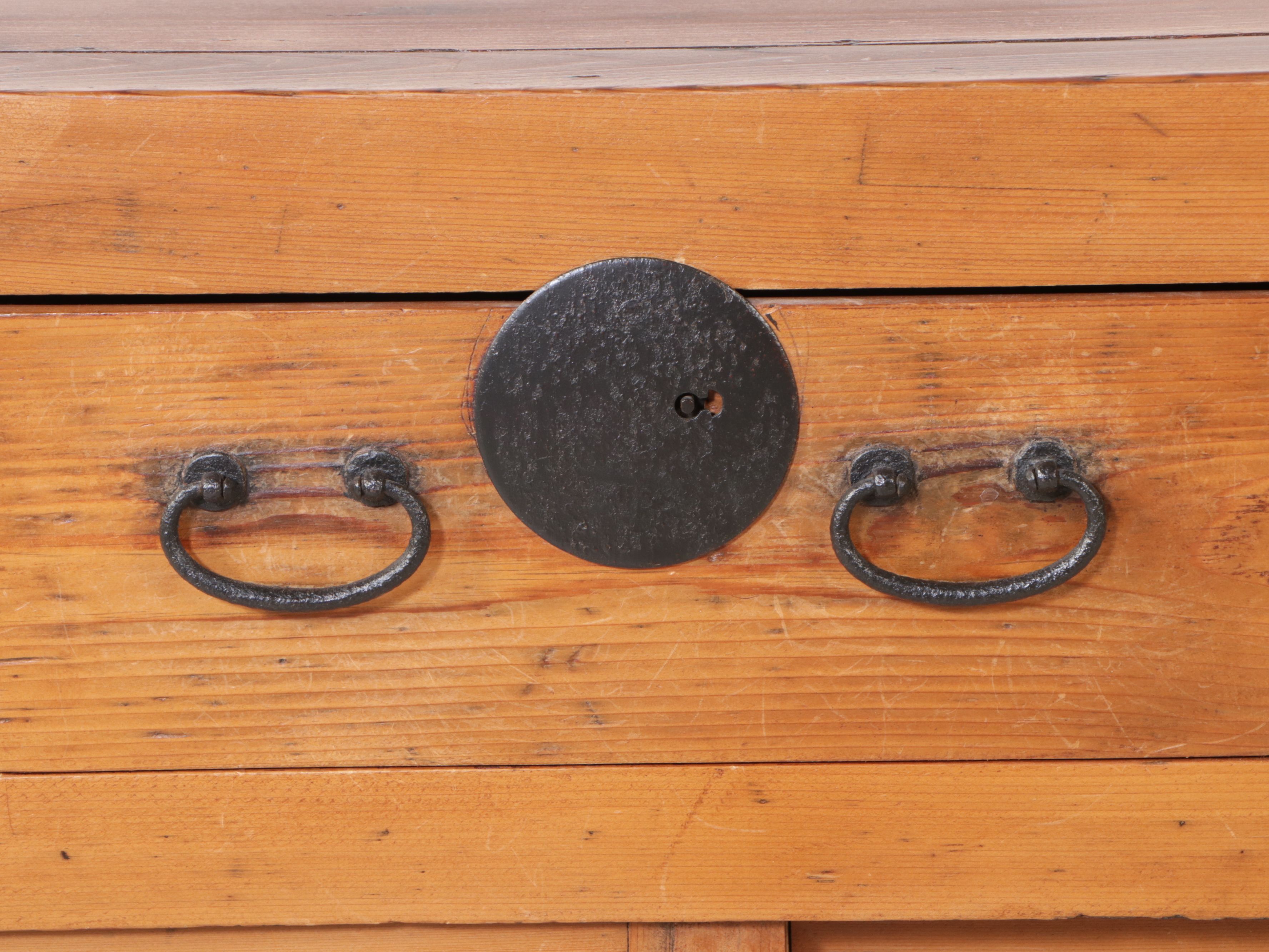 Japanese Meiji Style Wood and Iron Choba-Dansu Merchant's Chest