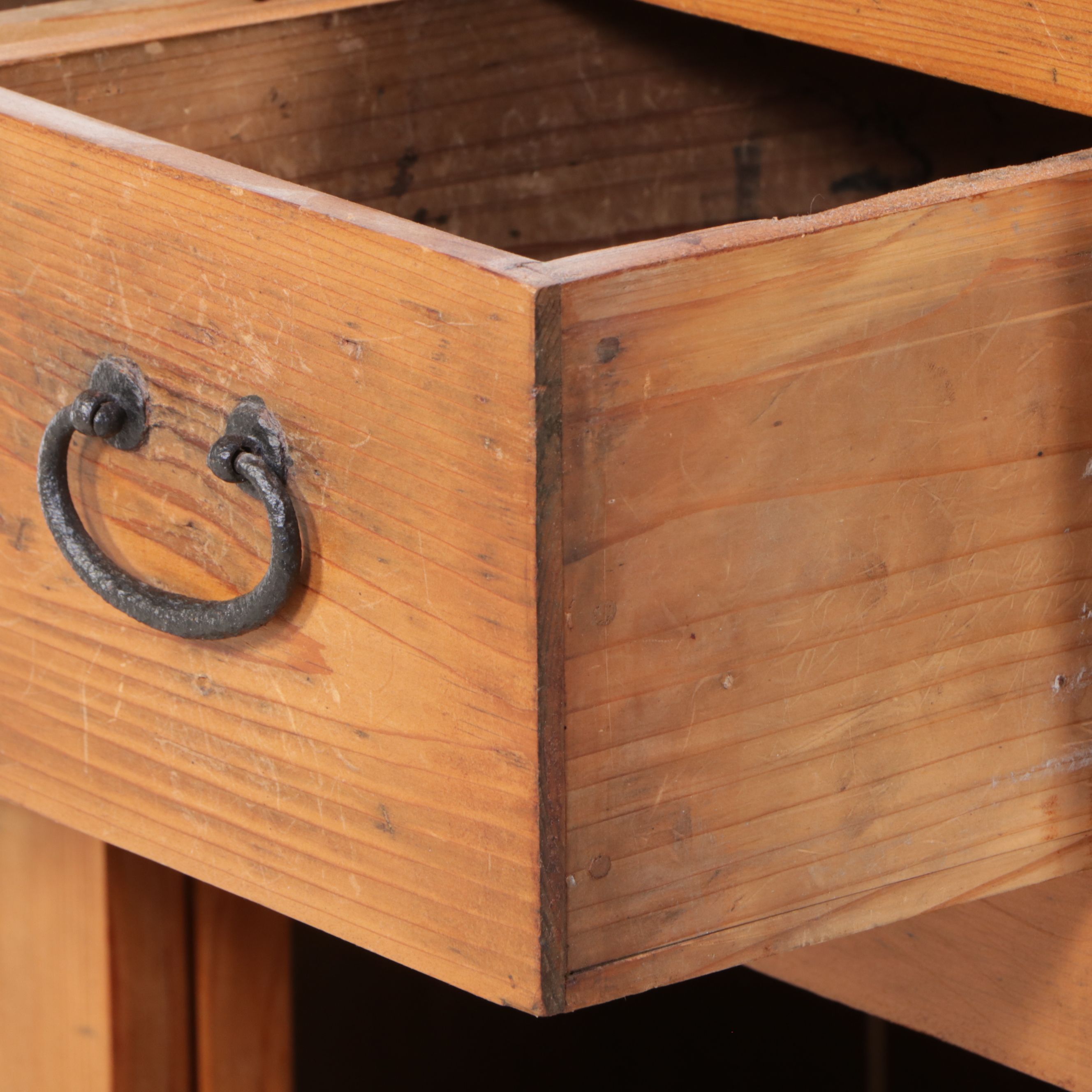 Japanese Meiji Style Wood and Iron Choba-Dansu Merchant's Chest