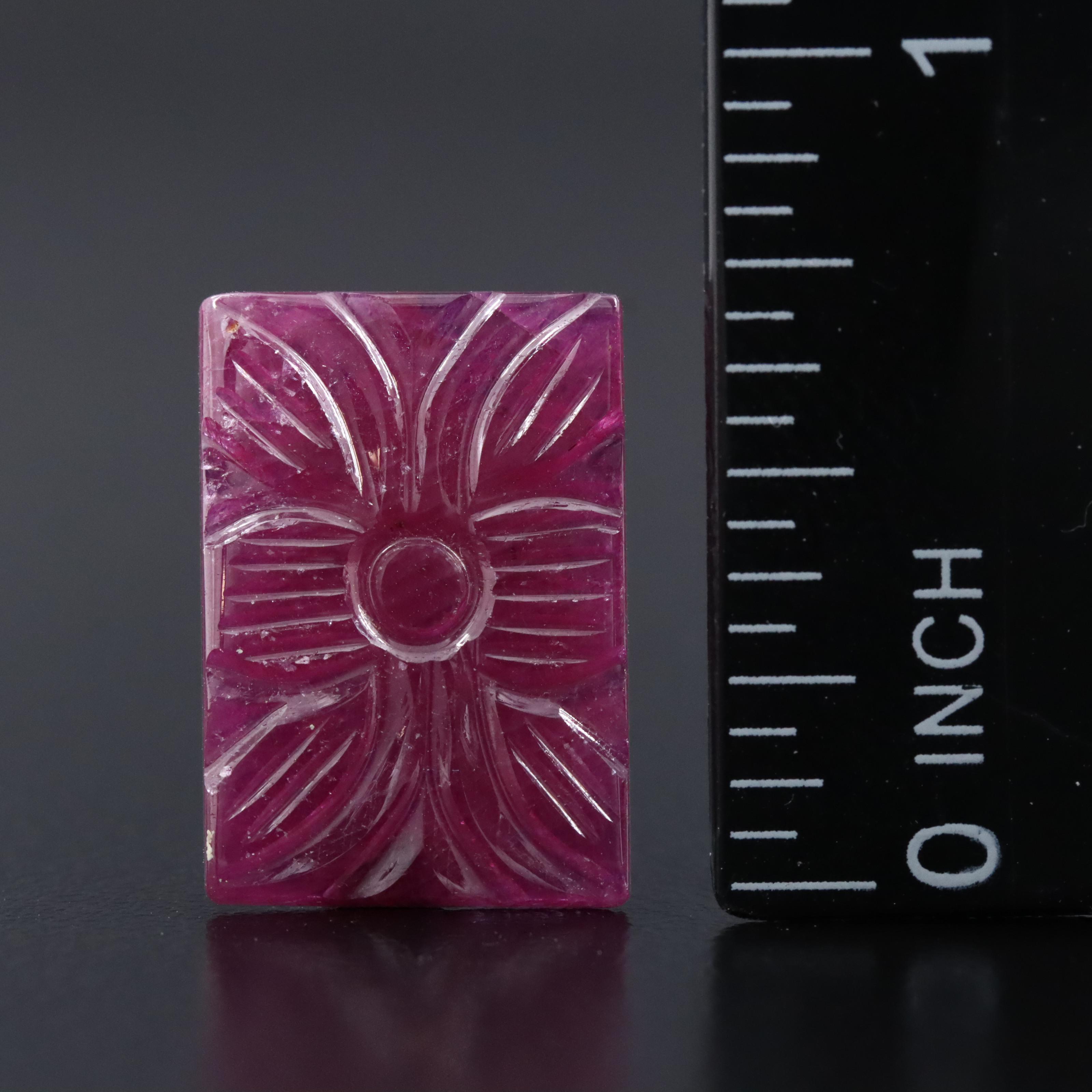 Loose 8.46 CT Carved Ruby with IGI Colored Gemstone Report