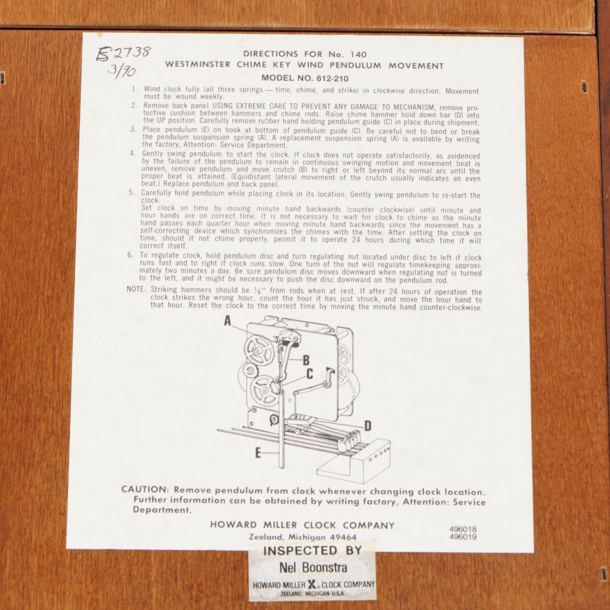 Howard Miller Wooden Schoolhouse Wall Clock