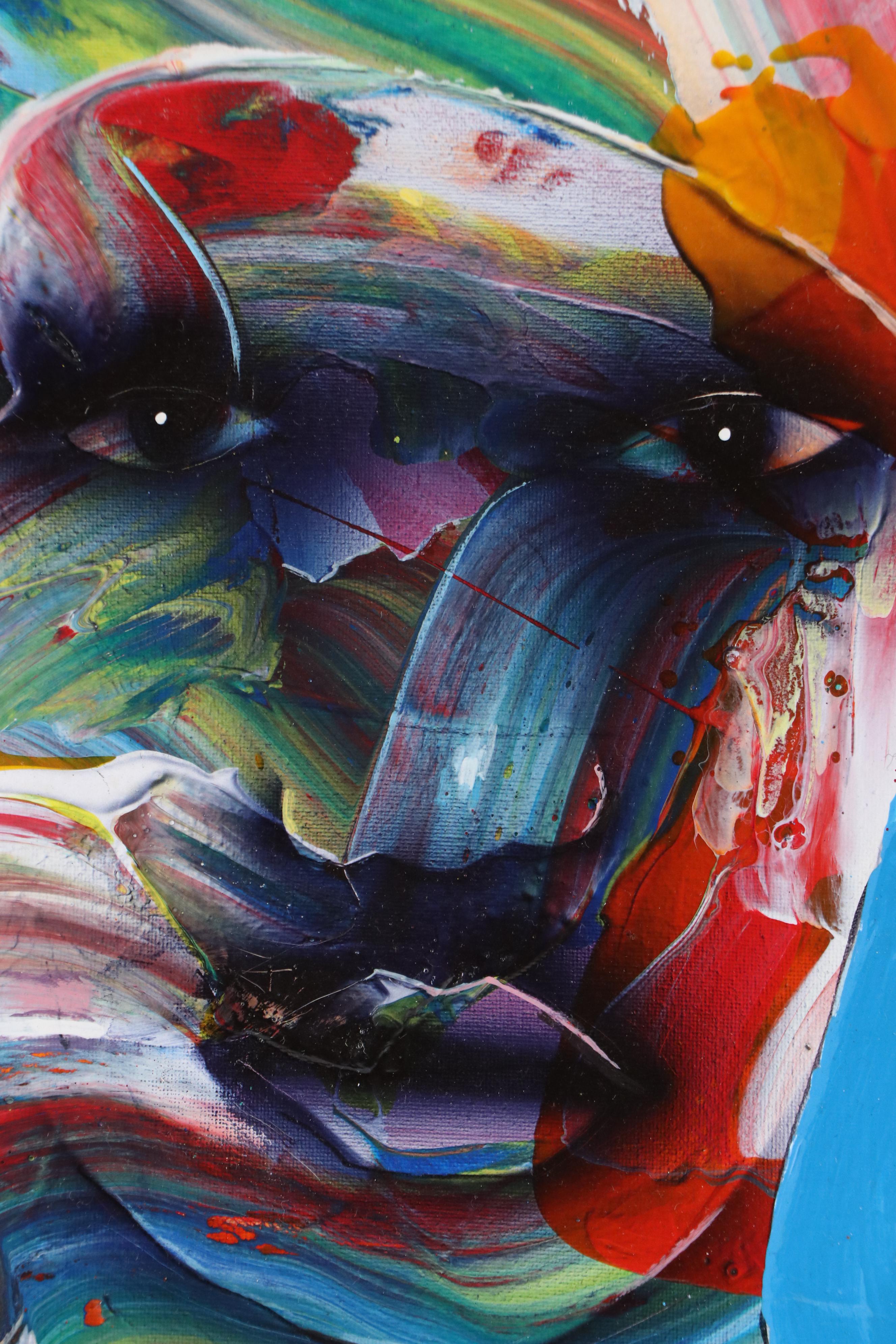 Abiola Idowu Stylized Acrylic Portrait "I am a Champion," 2023