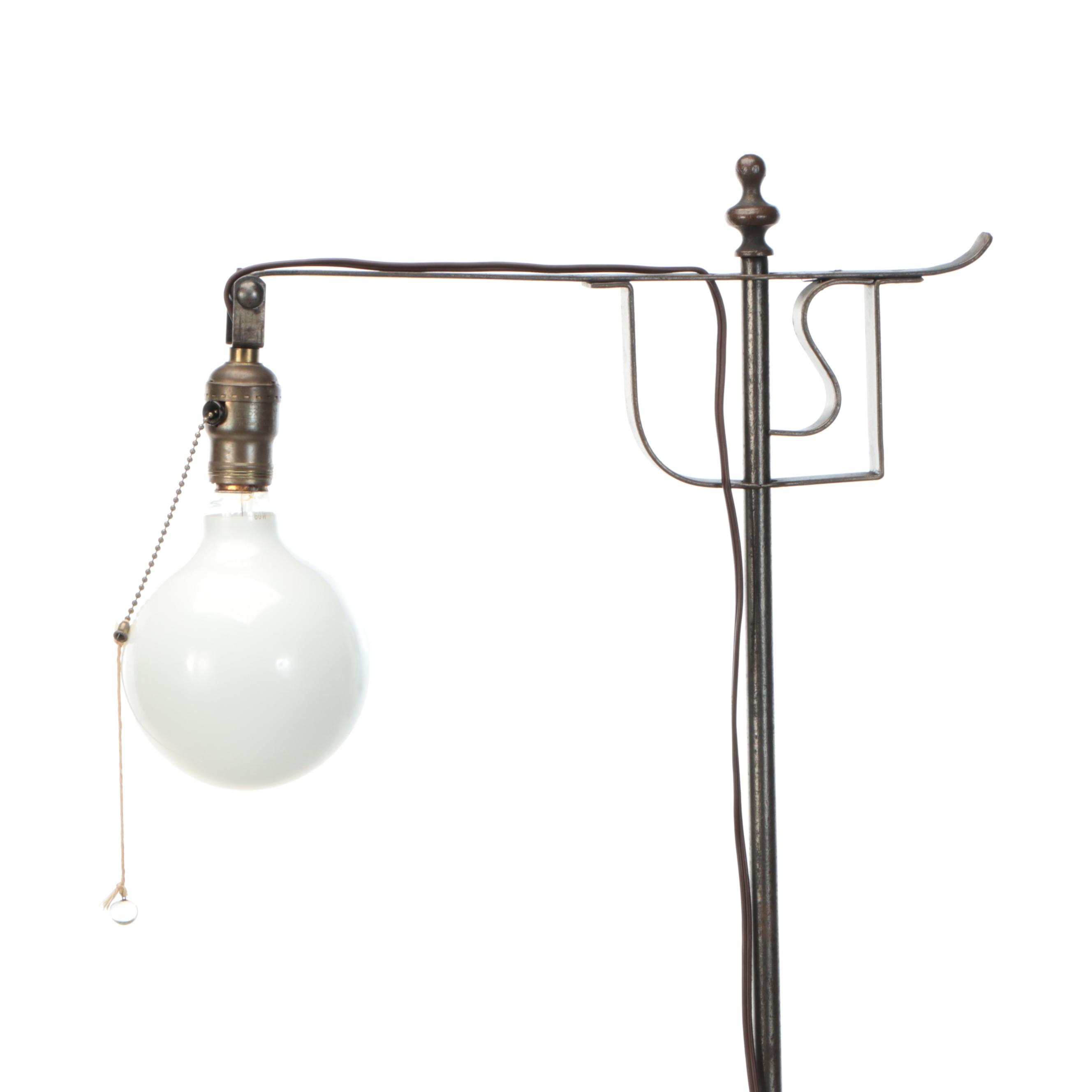 Colonial Revival Style Bronzed Metal Floor Lamp, Early to Mid-20th Century
