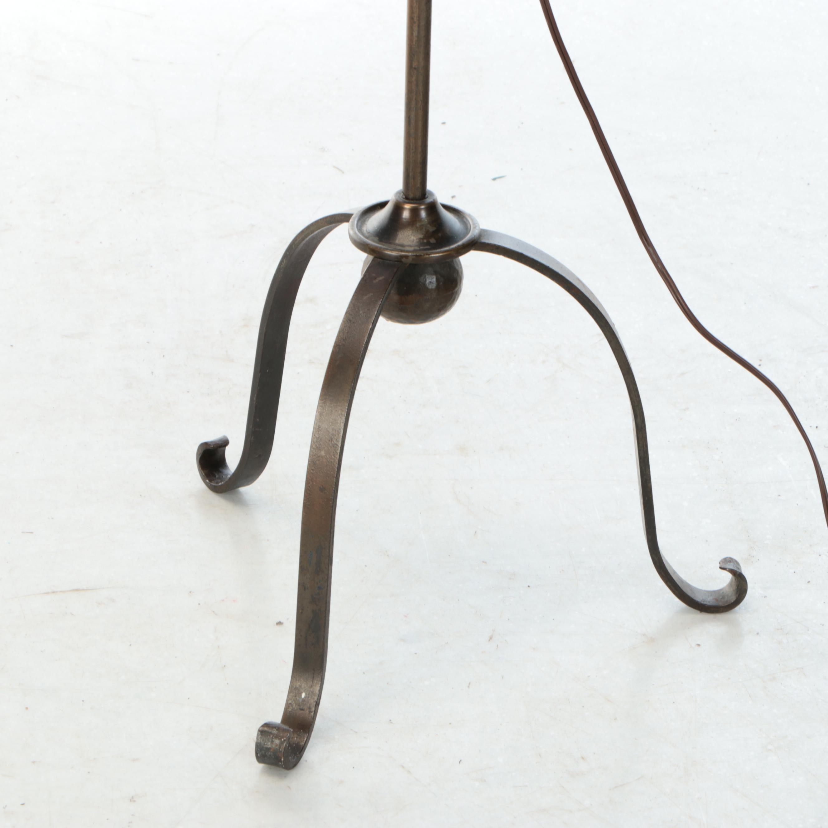 Colonial Revival Style Bronzed Metal Floor Lamp, Early to Mid-20th Century