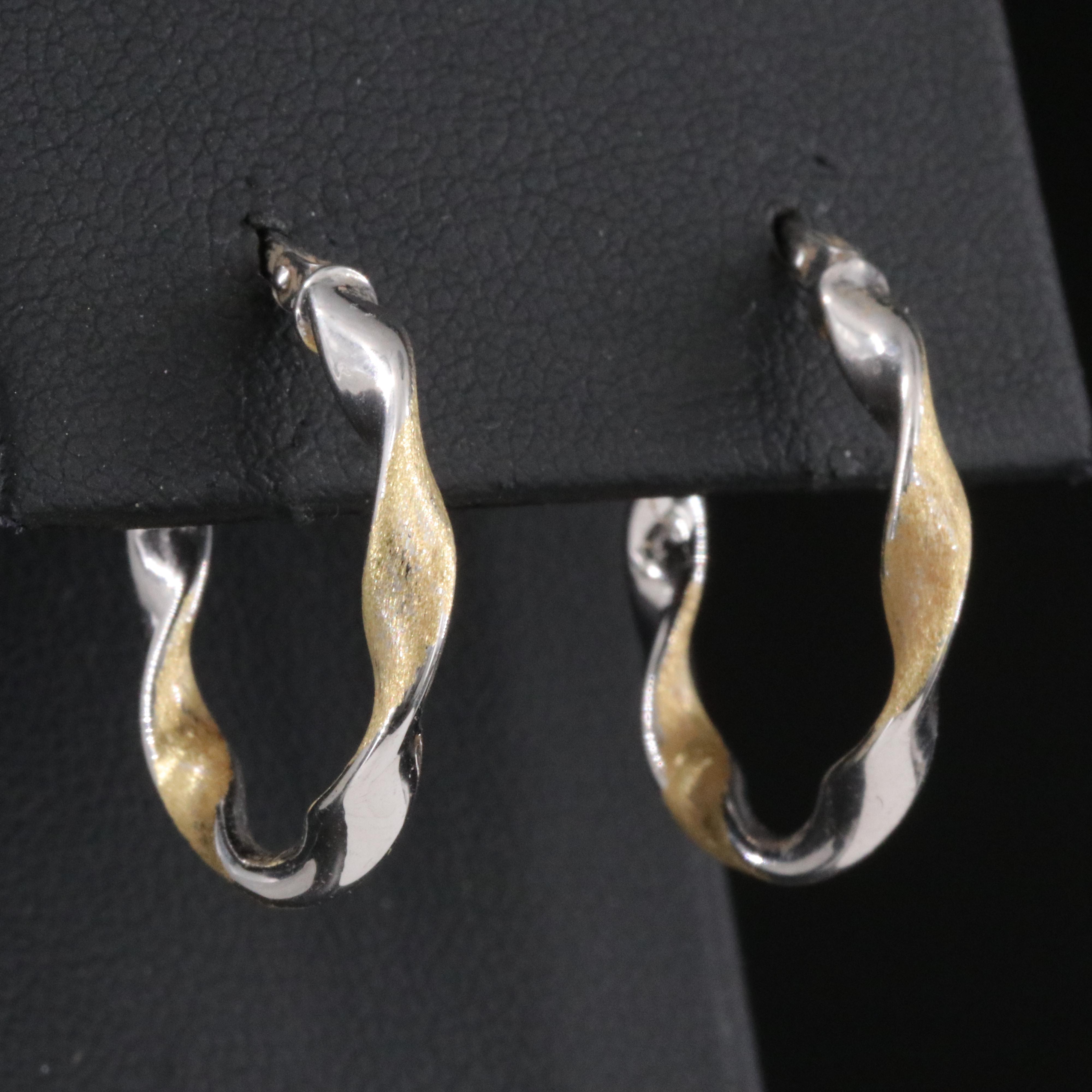 Italian 14K Two-Tone Twist Hoops