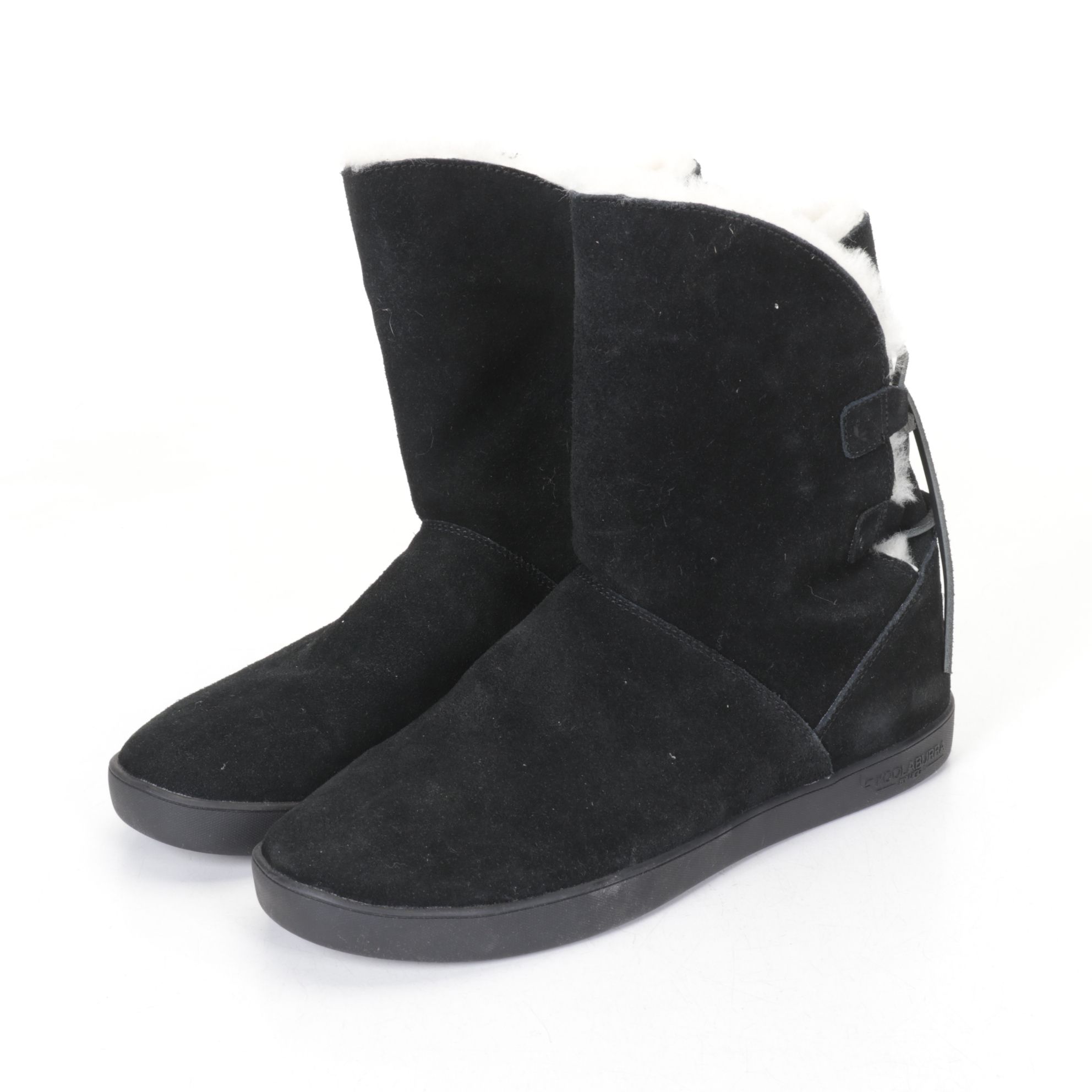 Koolaburra by UGG Shazi Black Suede Short Tie-Back Boots