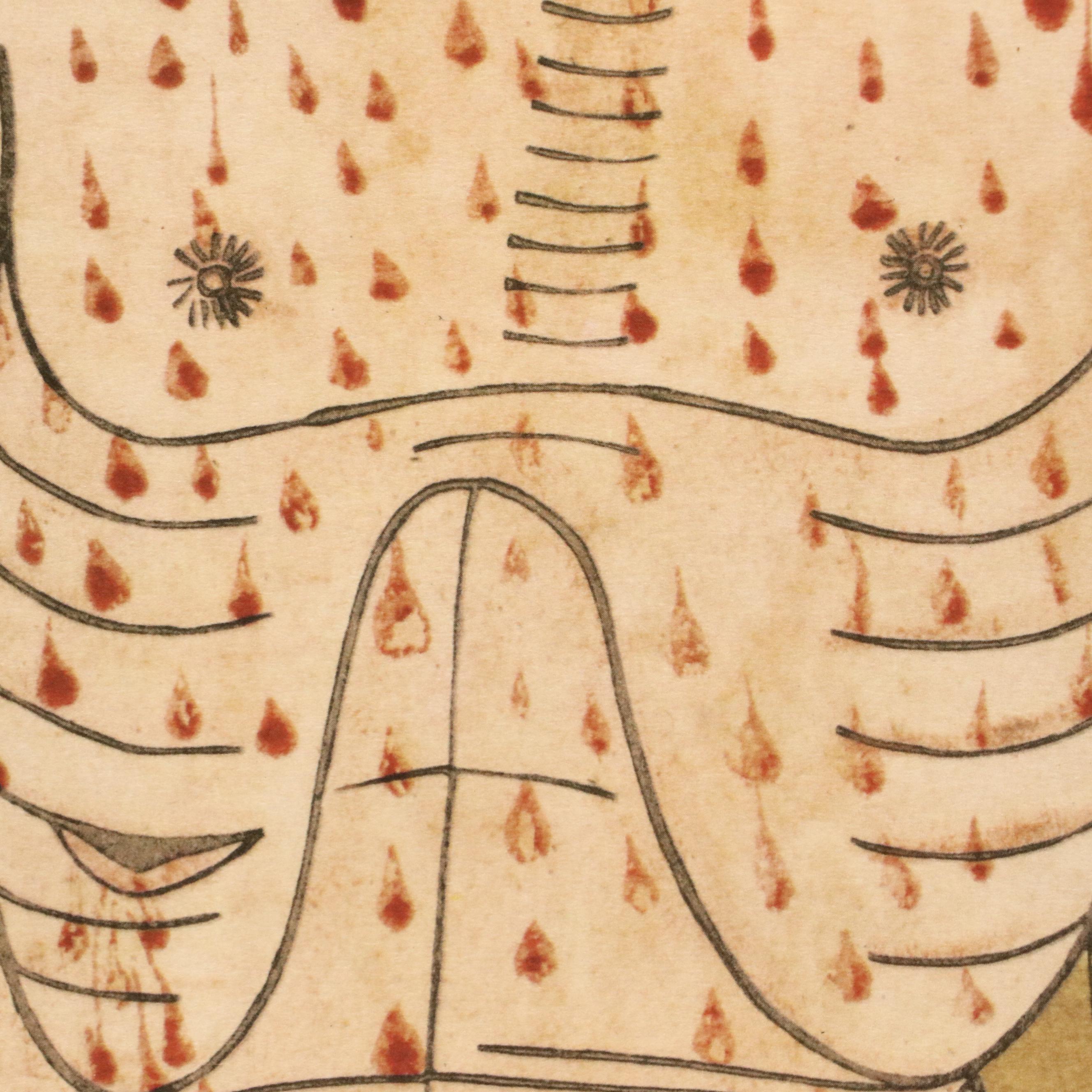 Reproduction Offset Lithograph of Medieval Woodcut "Man of Sorrows," Circa 1947