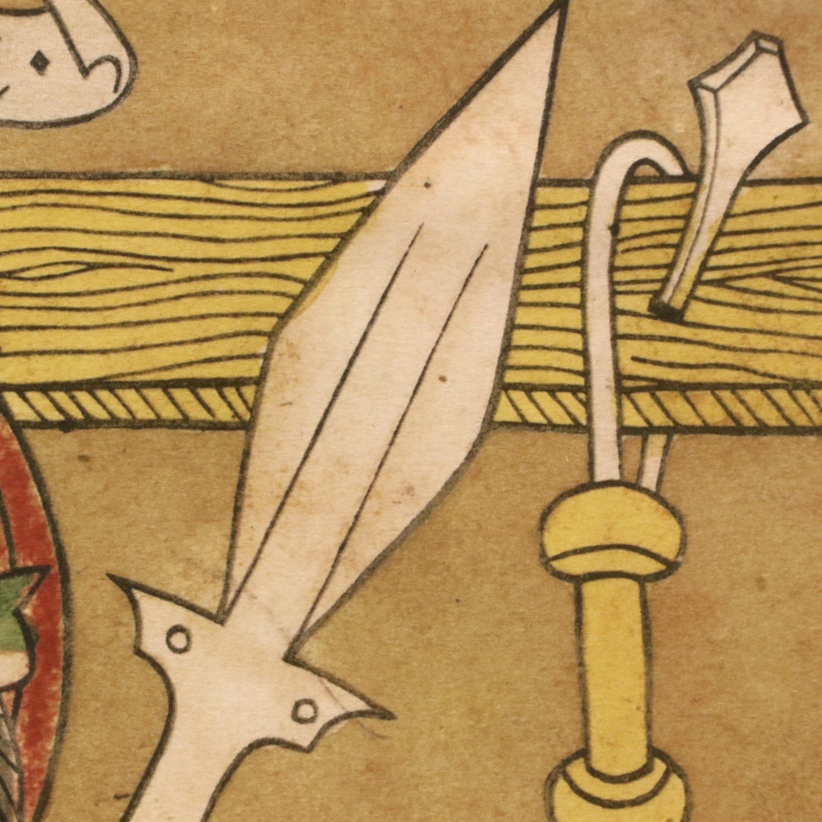 Reproduction Offset Lithograph of Medieval Woodcut "Man of Sorrows," Circa 1947