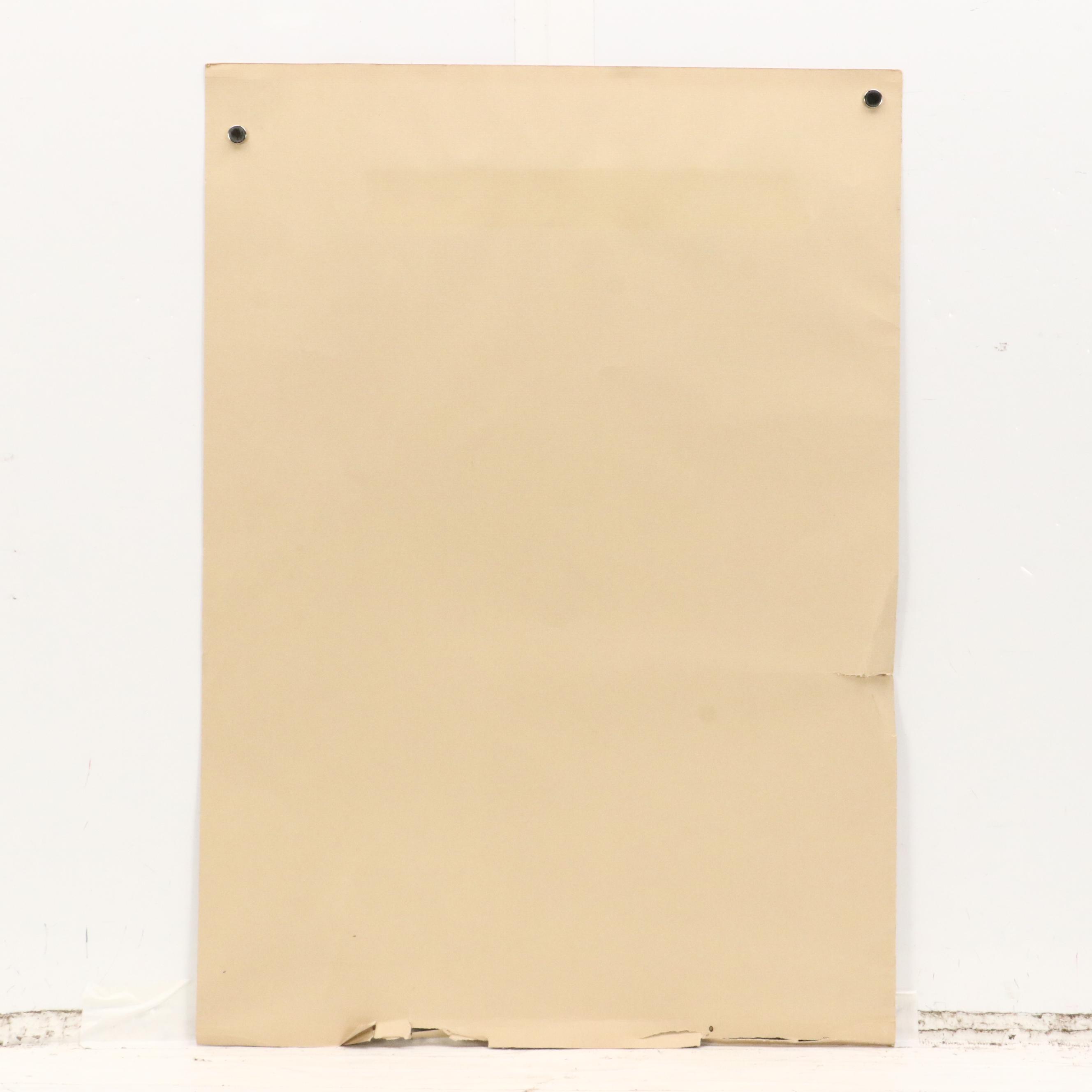 Reproduction Offset Lithograph of Medieval Woodcut "Man of Sorrows," Circa 1947