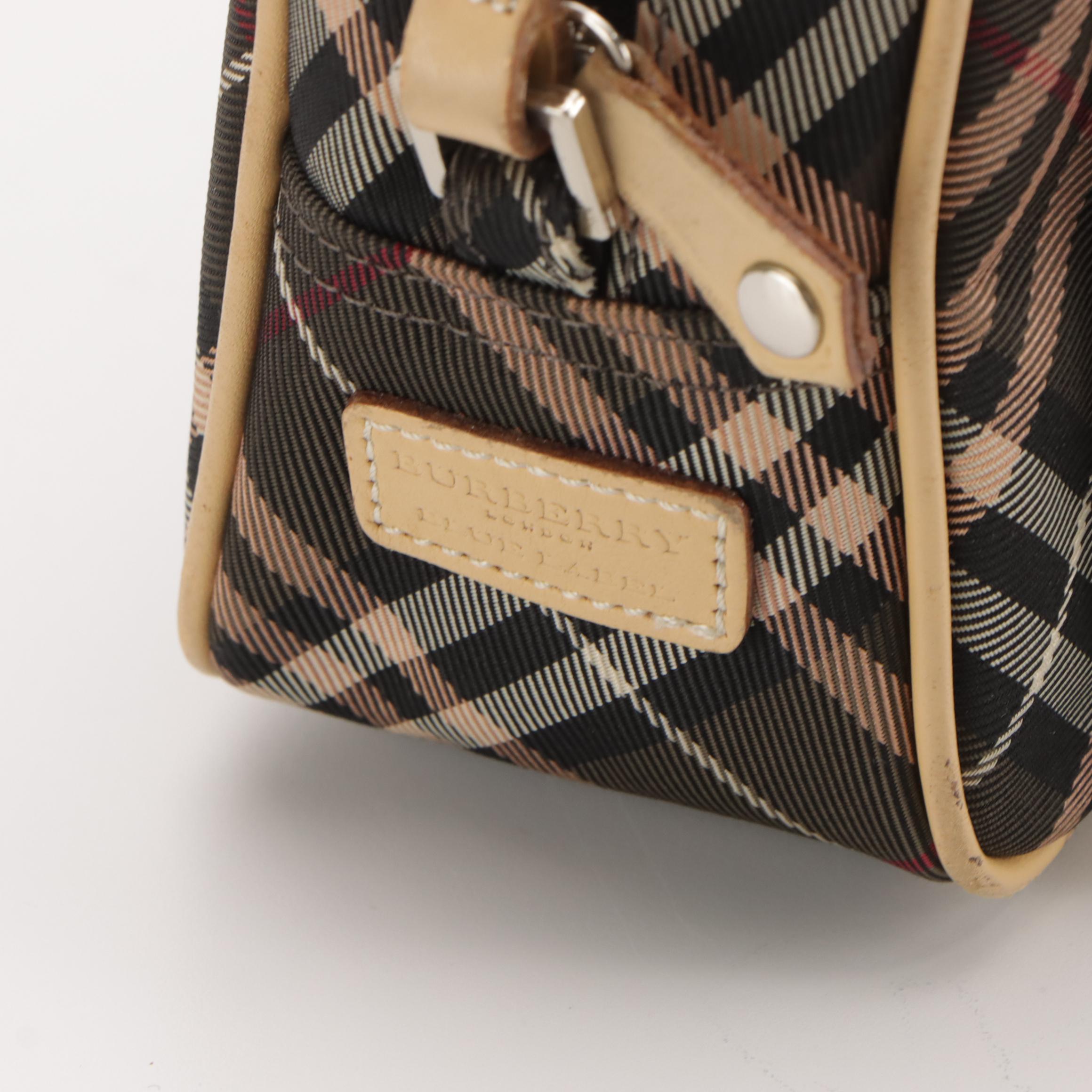Burberry Blue Label Crossbody Bag in Nova Check Nylon Canvas and Leather Trim
