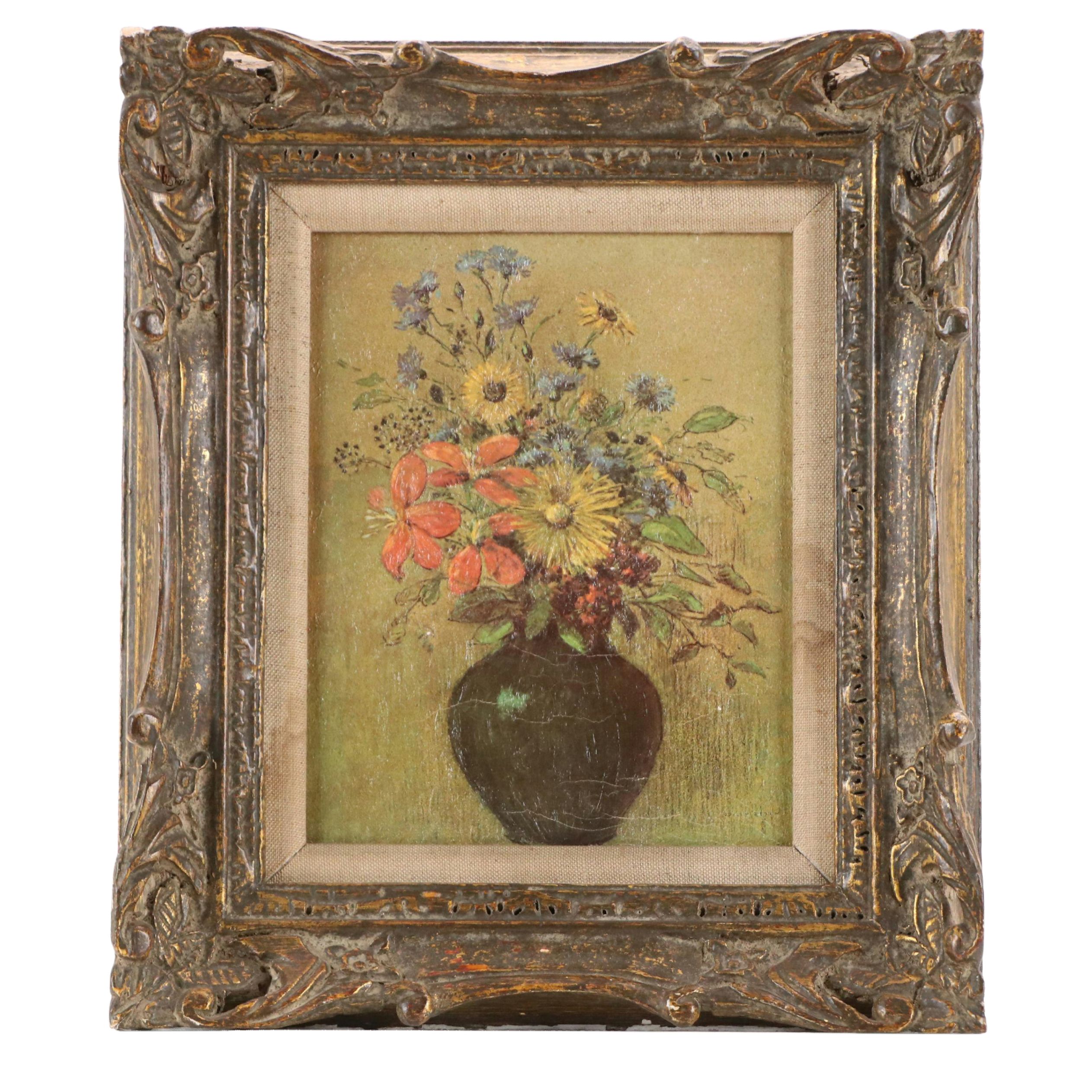 Textured Offset Lithograph After Odilon Redon "Wildflowers," 20th Century