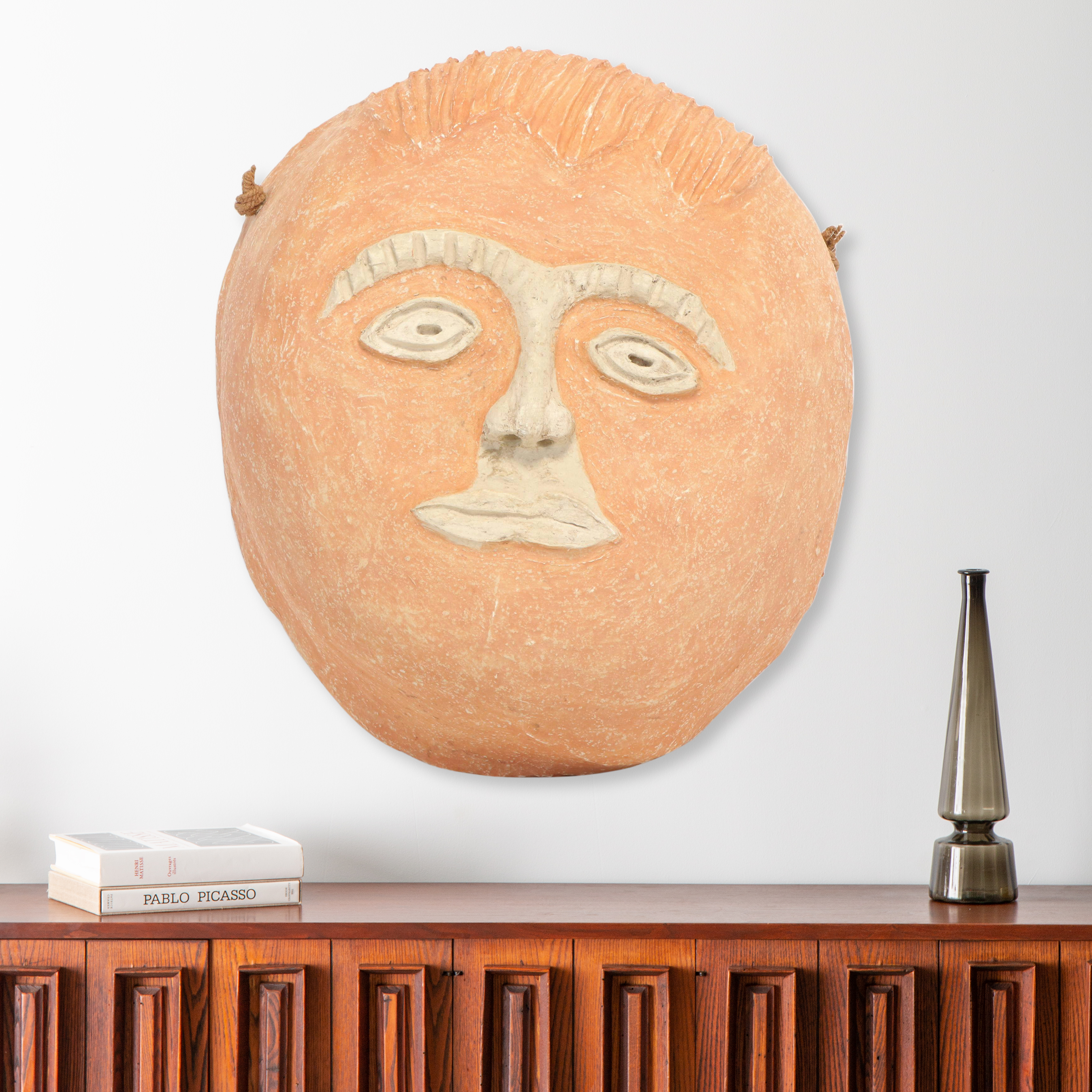 Contemporary Large-Scale Folk Art Papier-Mâchè Wall Hanging Mask