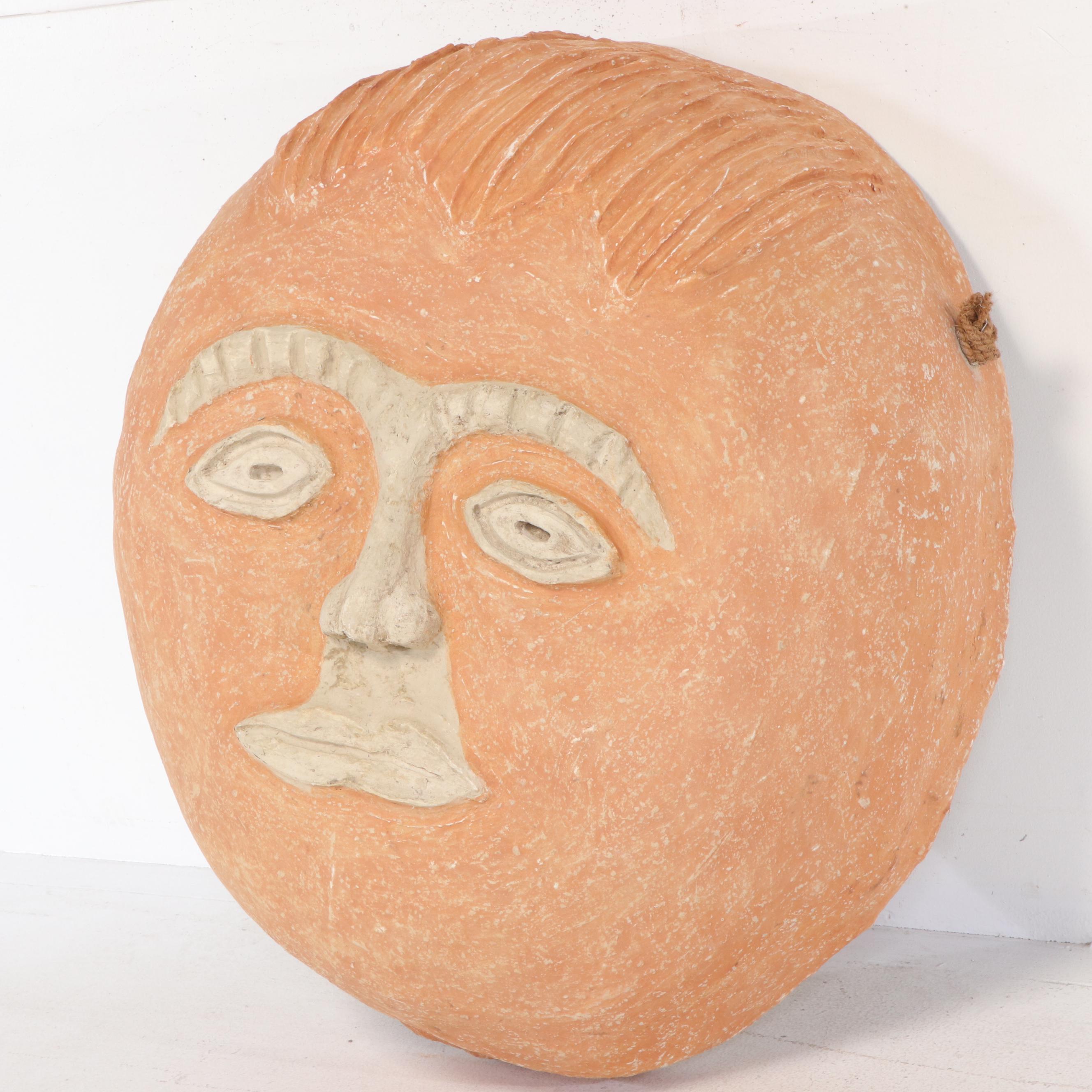 Contemporary Large-Scale Folk Art Papier-Mâchè Wall Hanging Mask