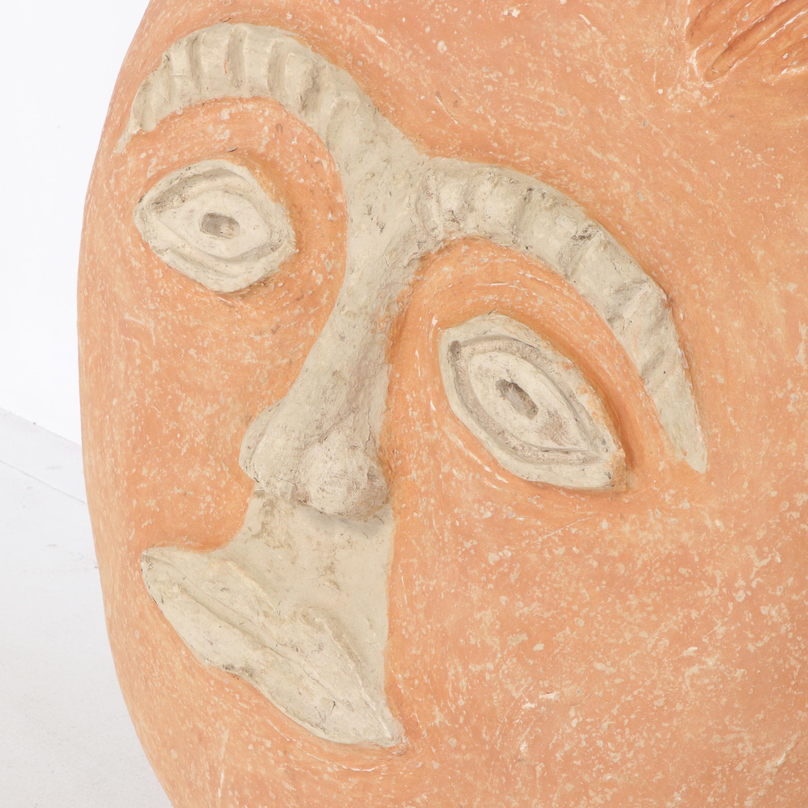 Contemporary Large-Scale Folk Art Papier-Mâchè Wall Hanging Mask