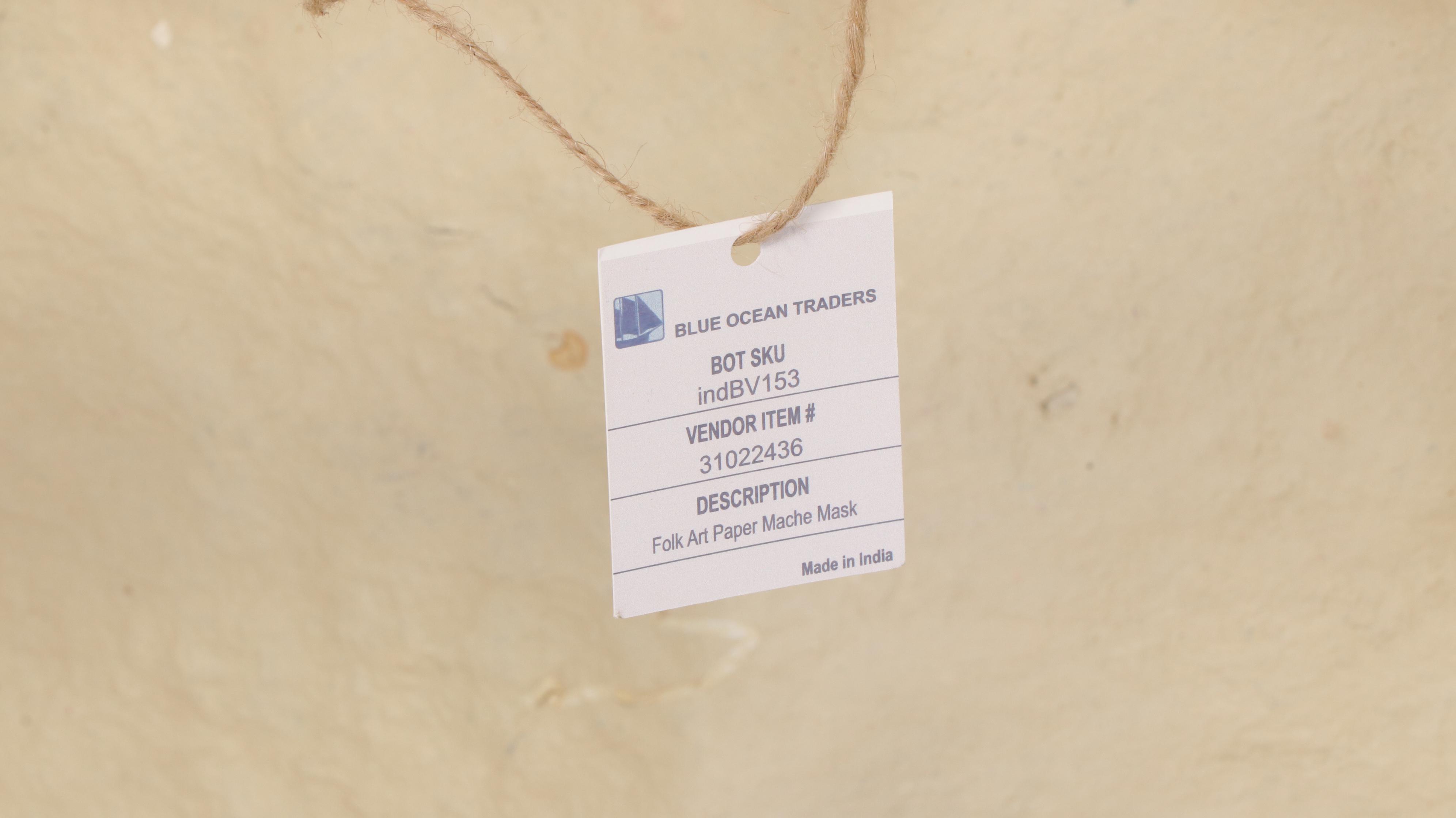 Contemporary Large-Scale Folk Art Papier-Mâchè Wall Hanging Mask