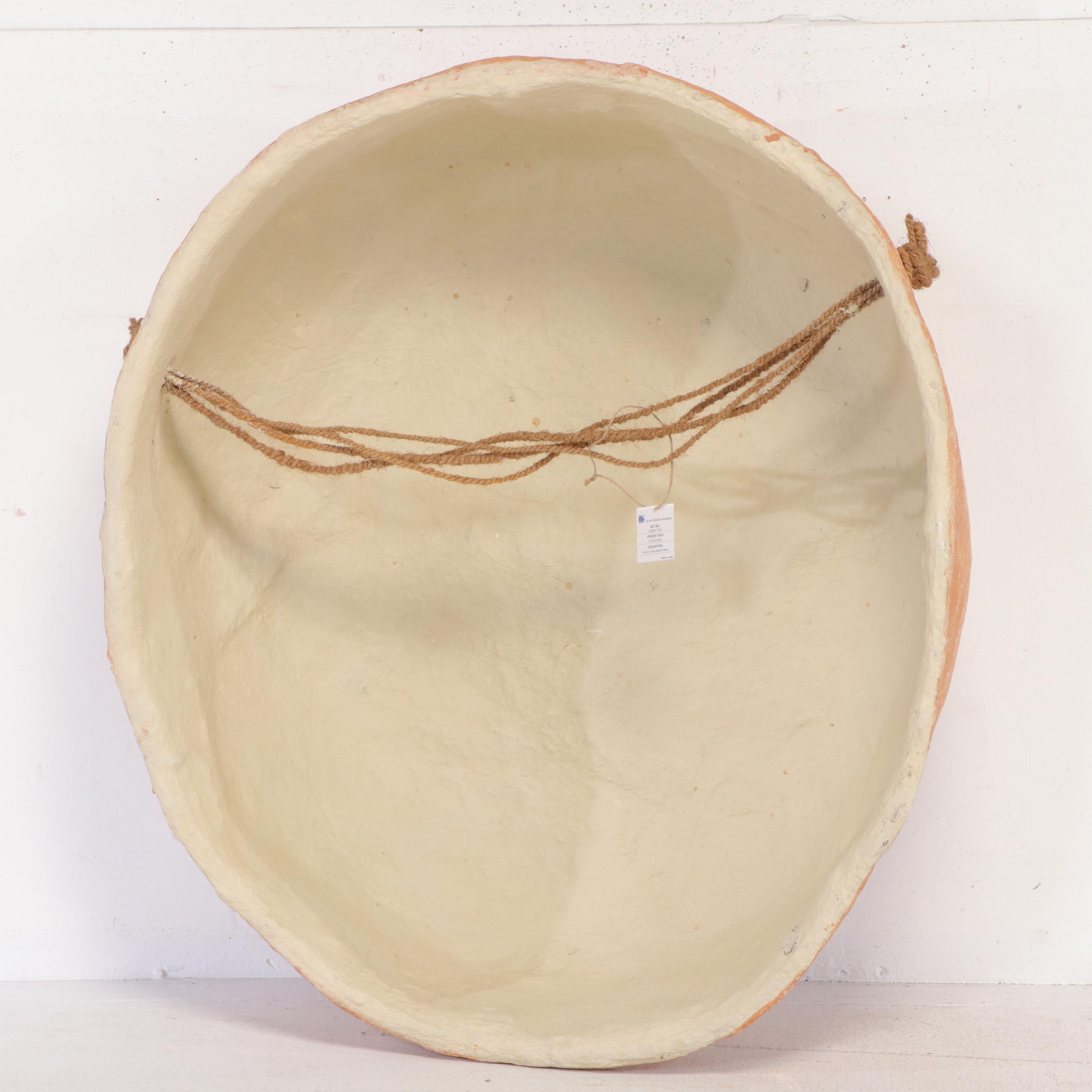 Contemporary Large-Scale Folk Art Papier-Mâchè Wall Hanging Mask