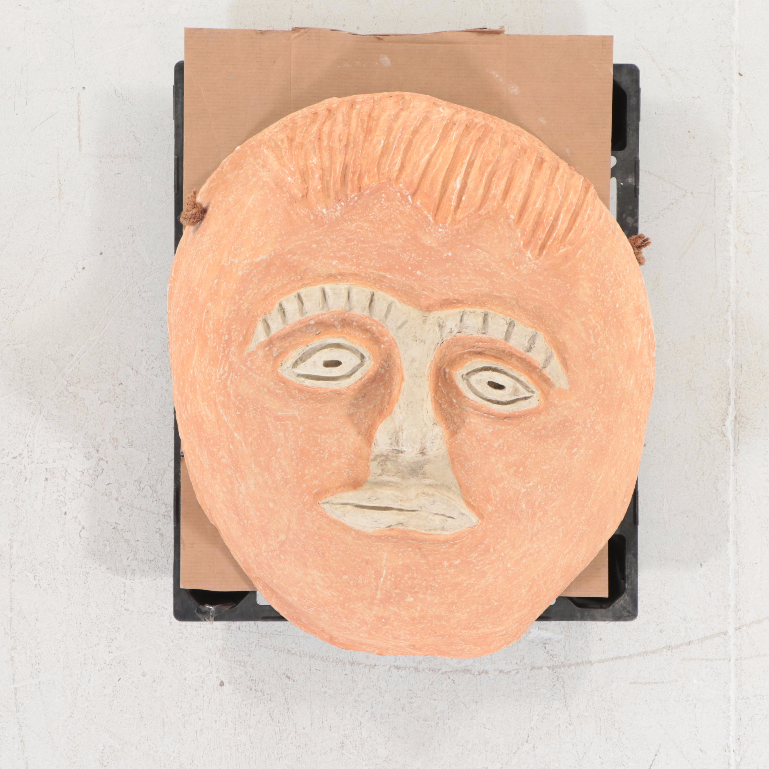 Contemporary Large-Scale Folk Art Papier-Mâchè Wall Hanging Mask