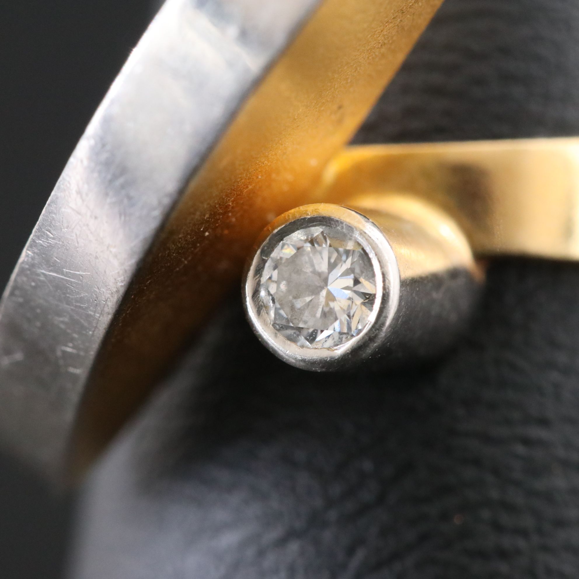 Bjorn Weckstrom for Lapponia 18K, Platinum and Diamond Arch Ring