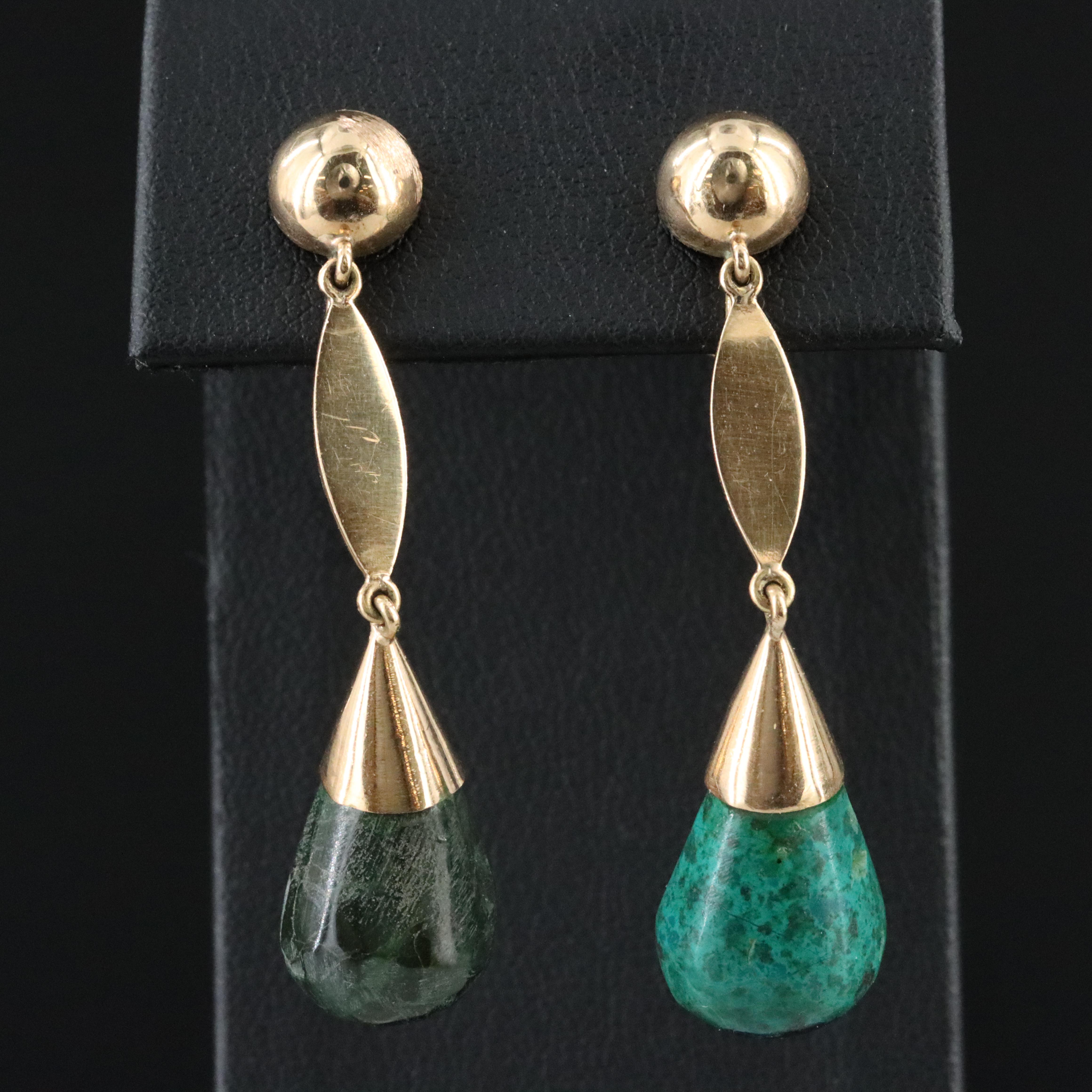 18K Turquoise Drop Earrings