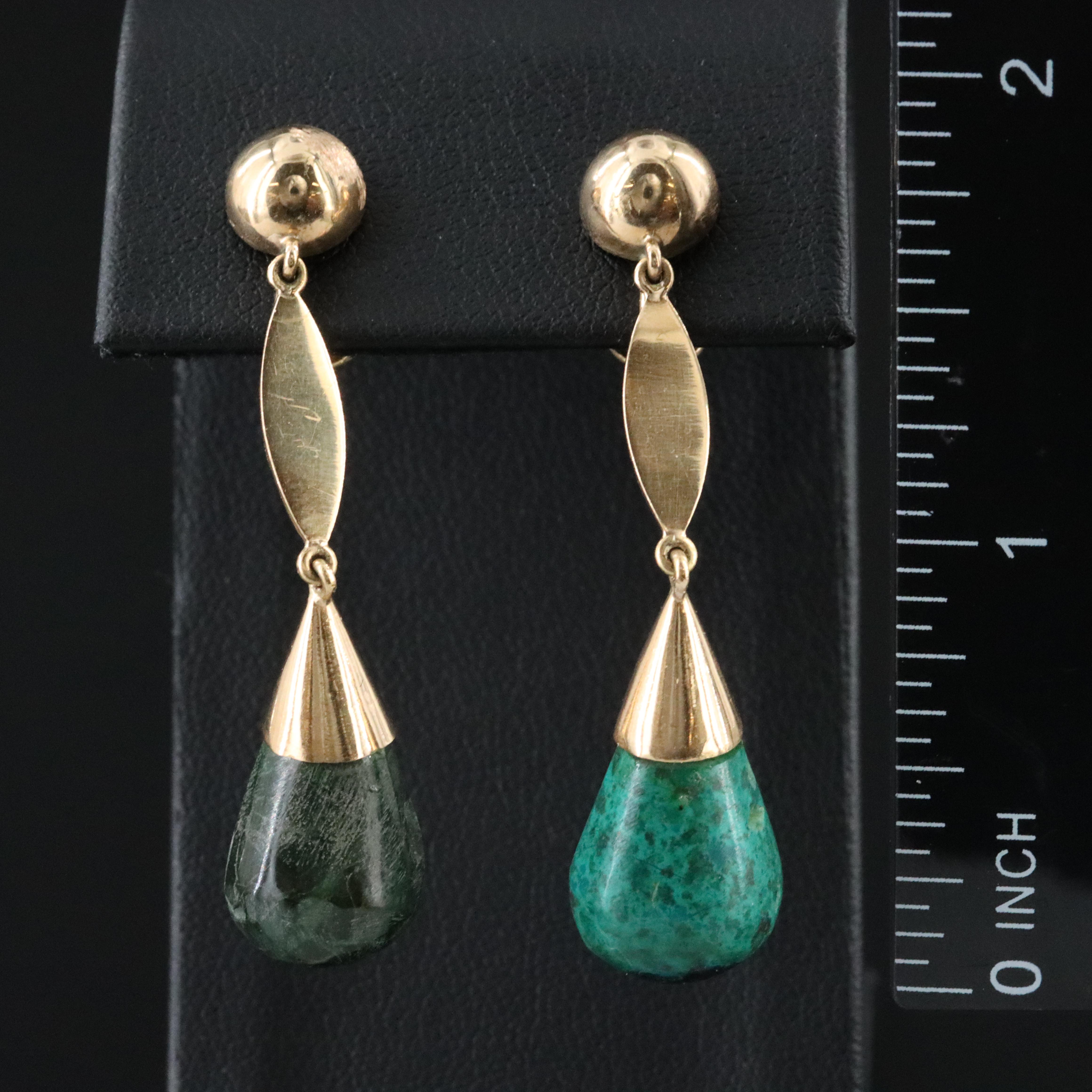 18K Turquoise Drop Earrings
