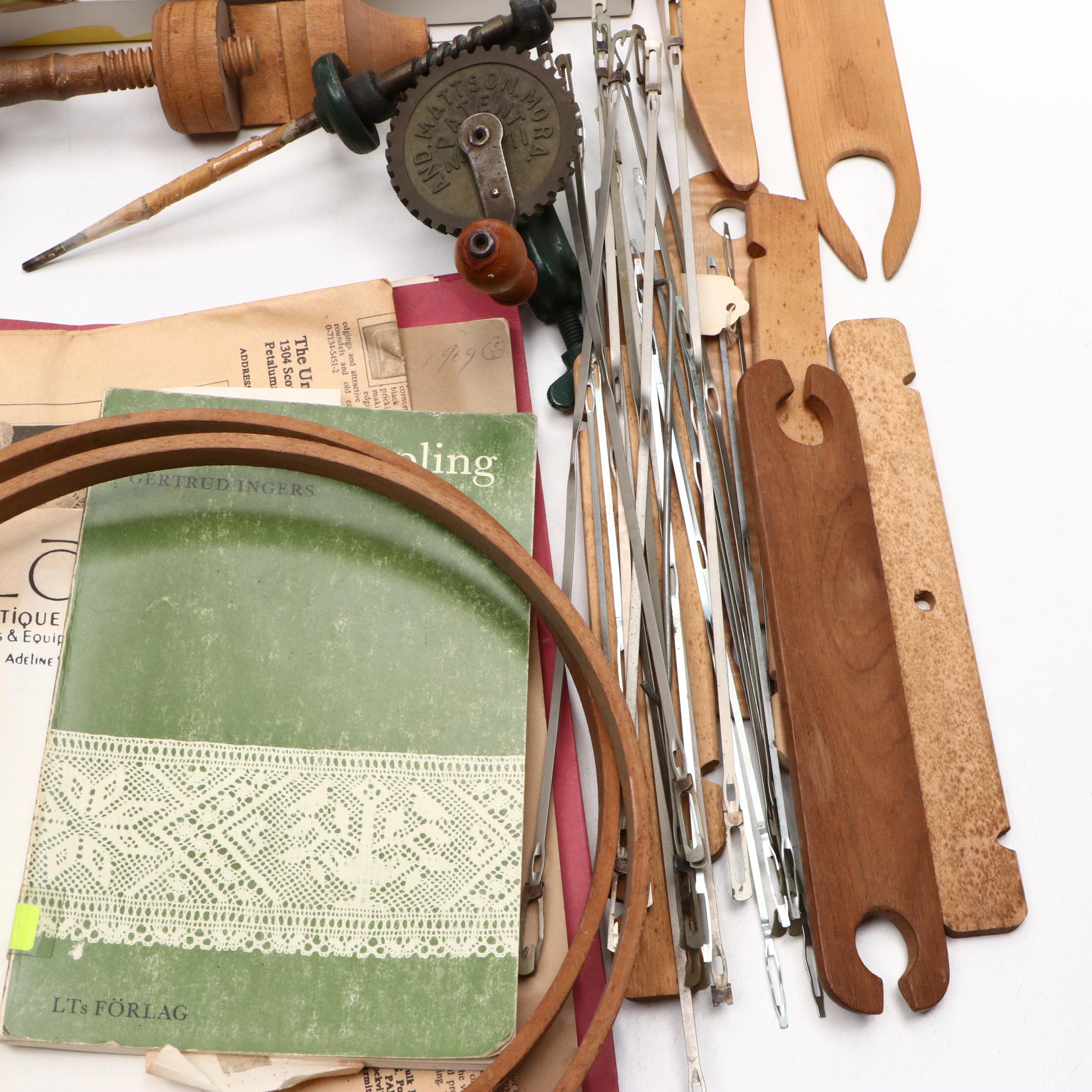 Wooden Braiding and Weaving Implements