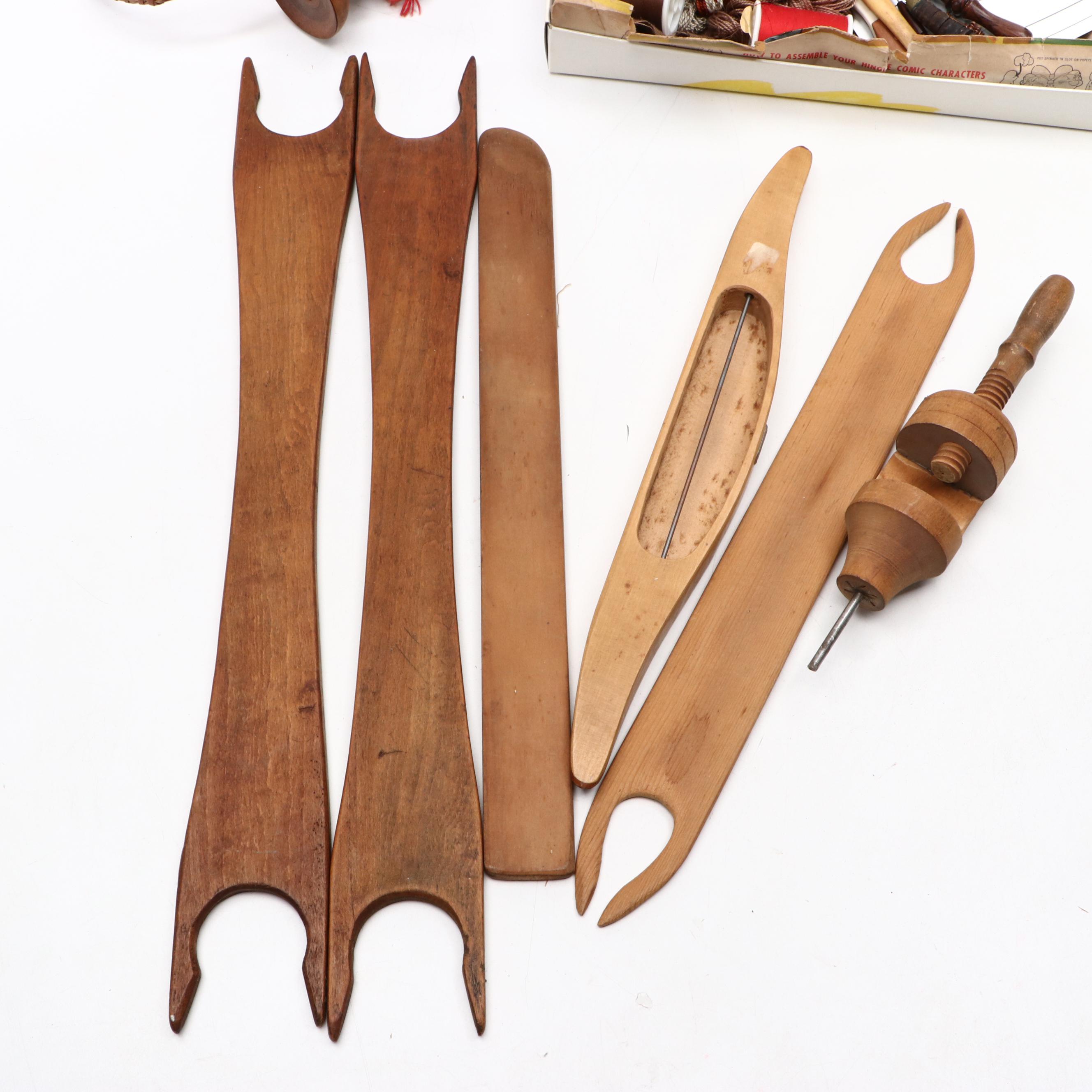 Wooden Braiding and Weaving Implements