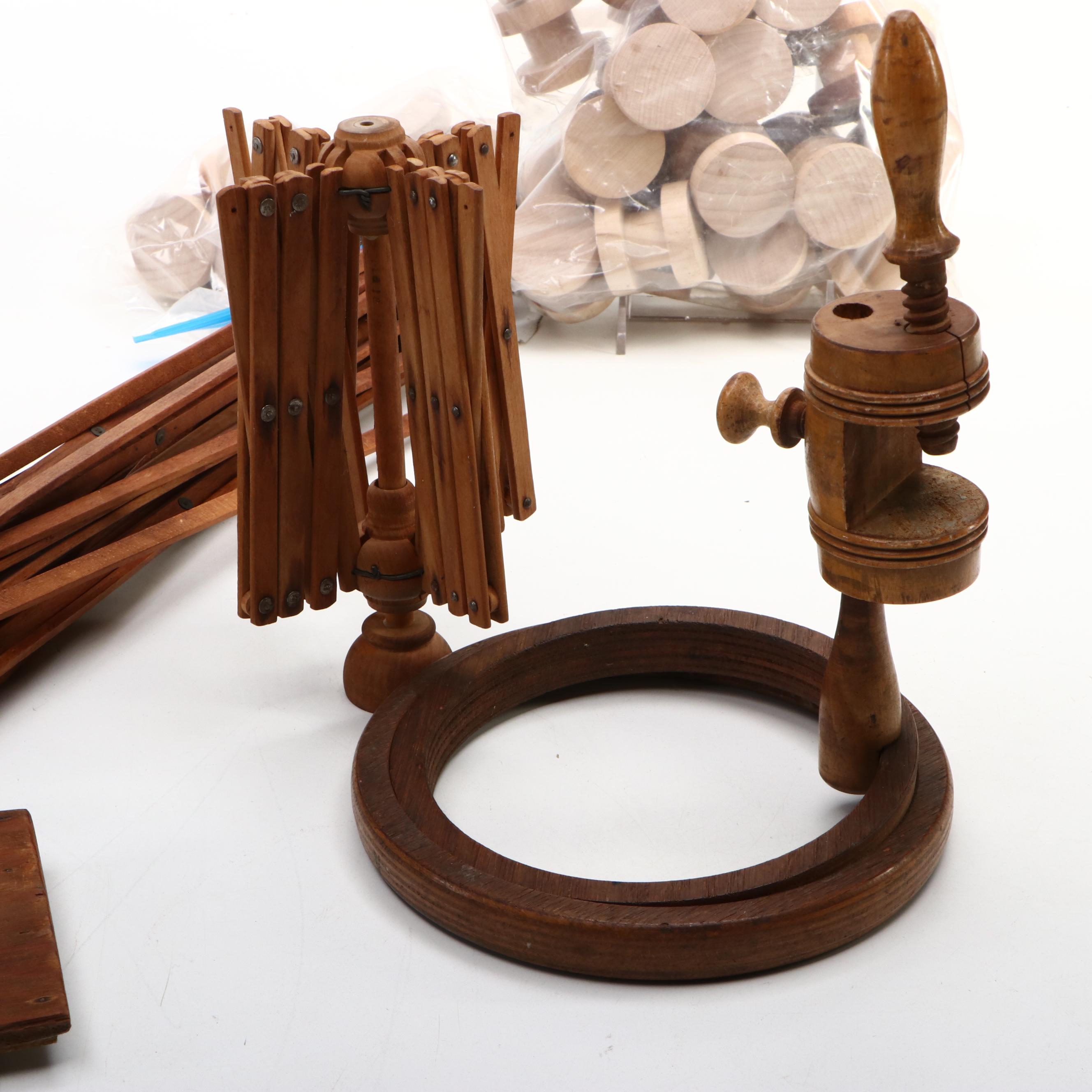 Wooden Braiding and Weaving Implements