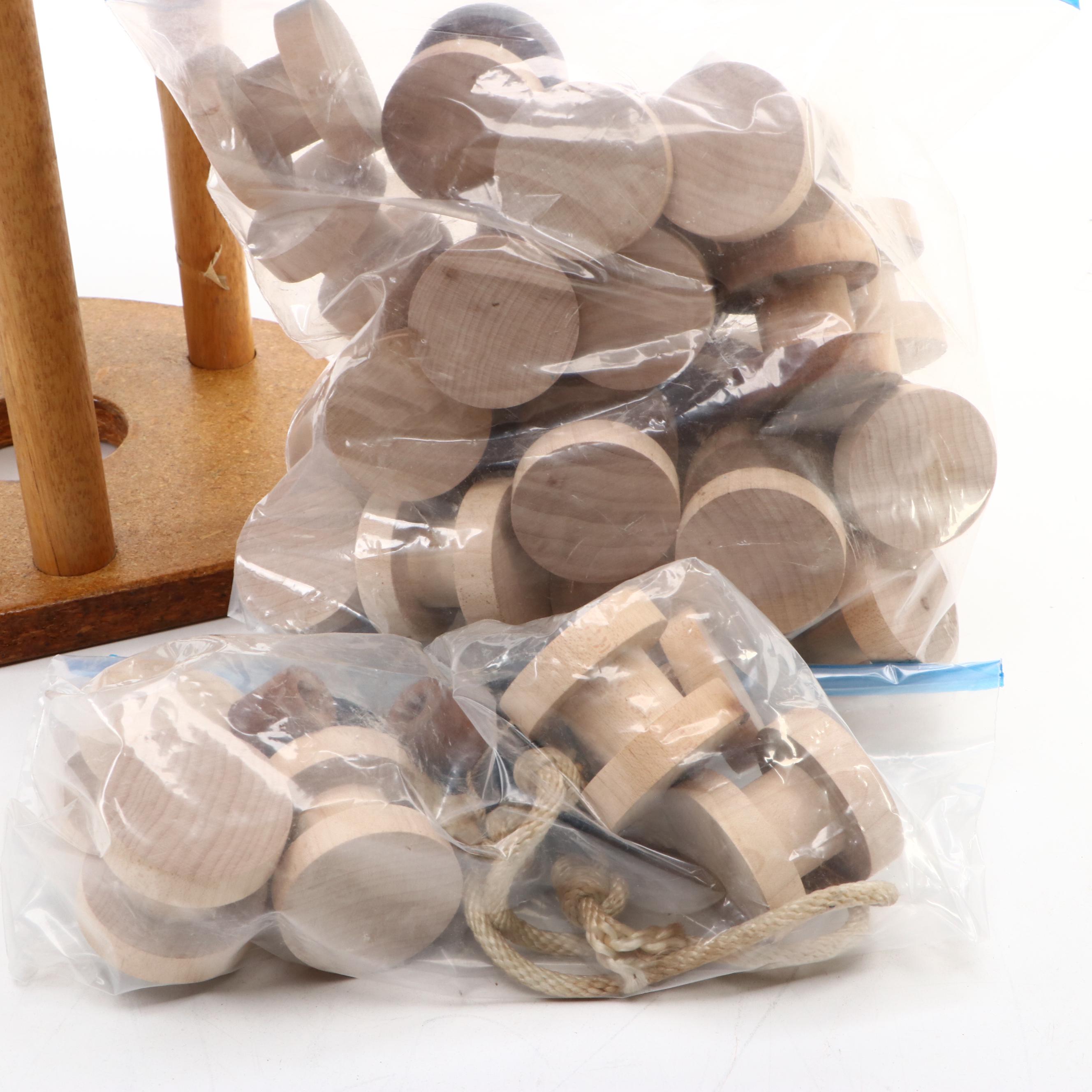 Wooden Braiding and Weaving Implements