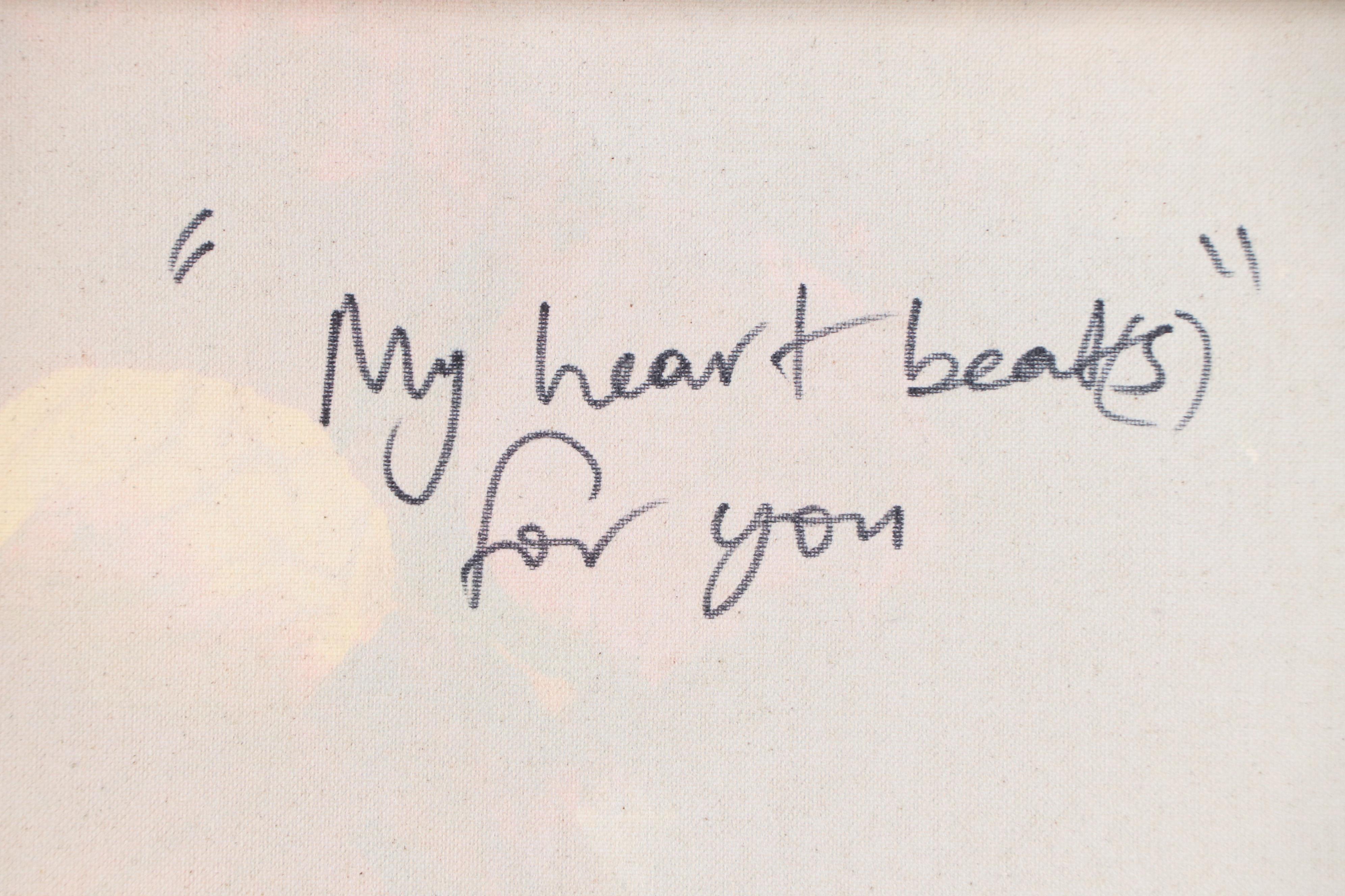 Abiola Idowu Stylized Acrylic Portrait "My Heart Beats," 2023