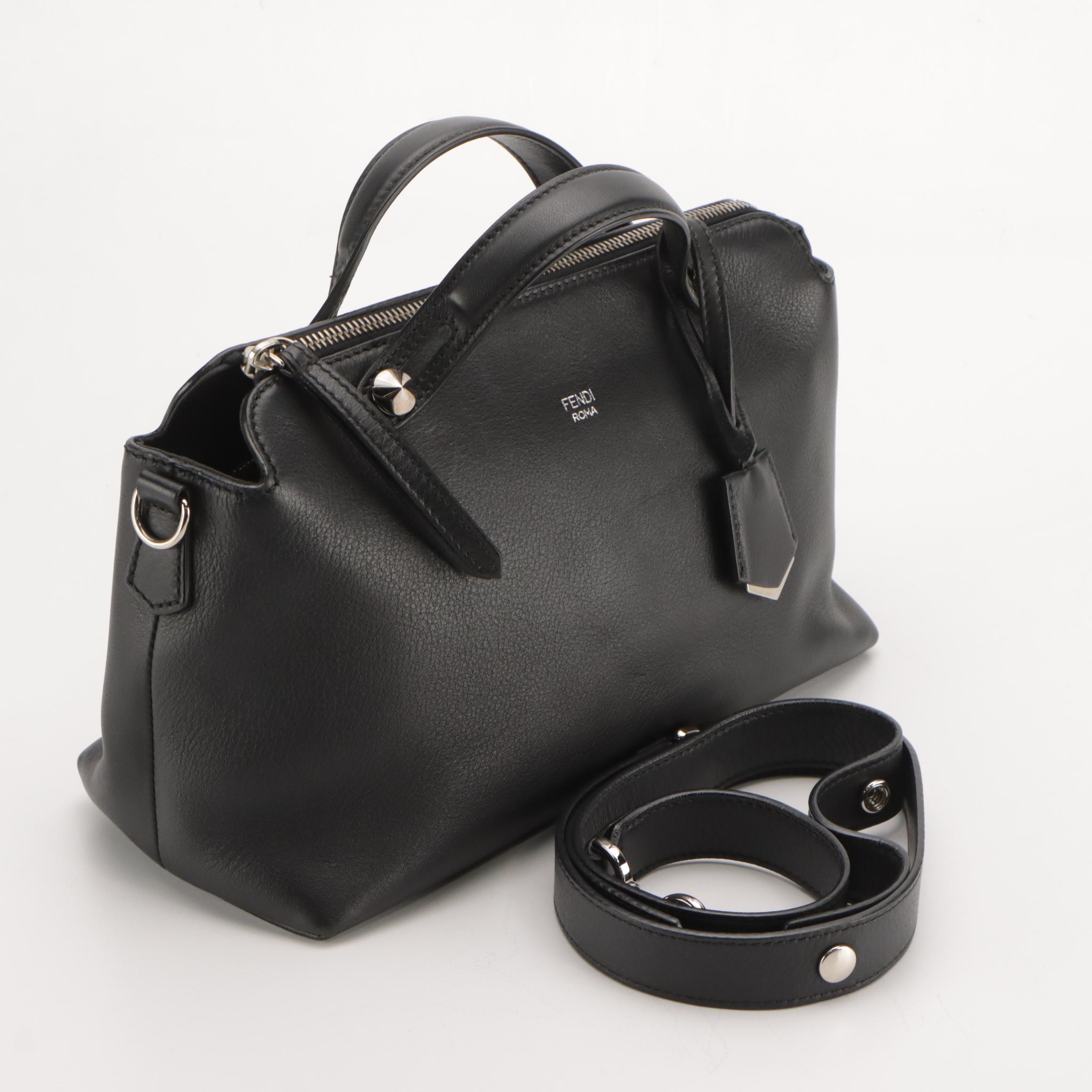 Fendi By The Way Two-Way Shoulder Bag in Black Calfskin Leather