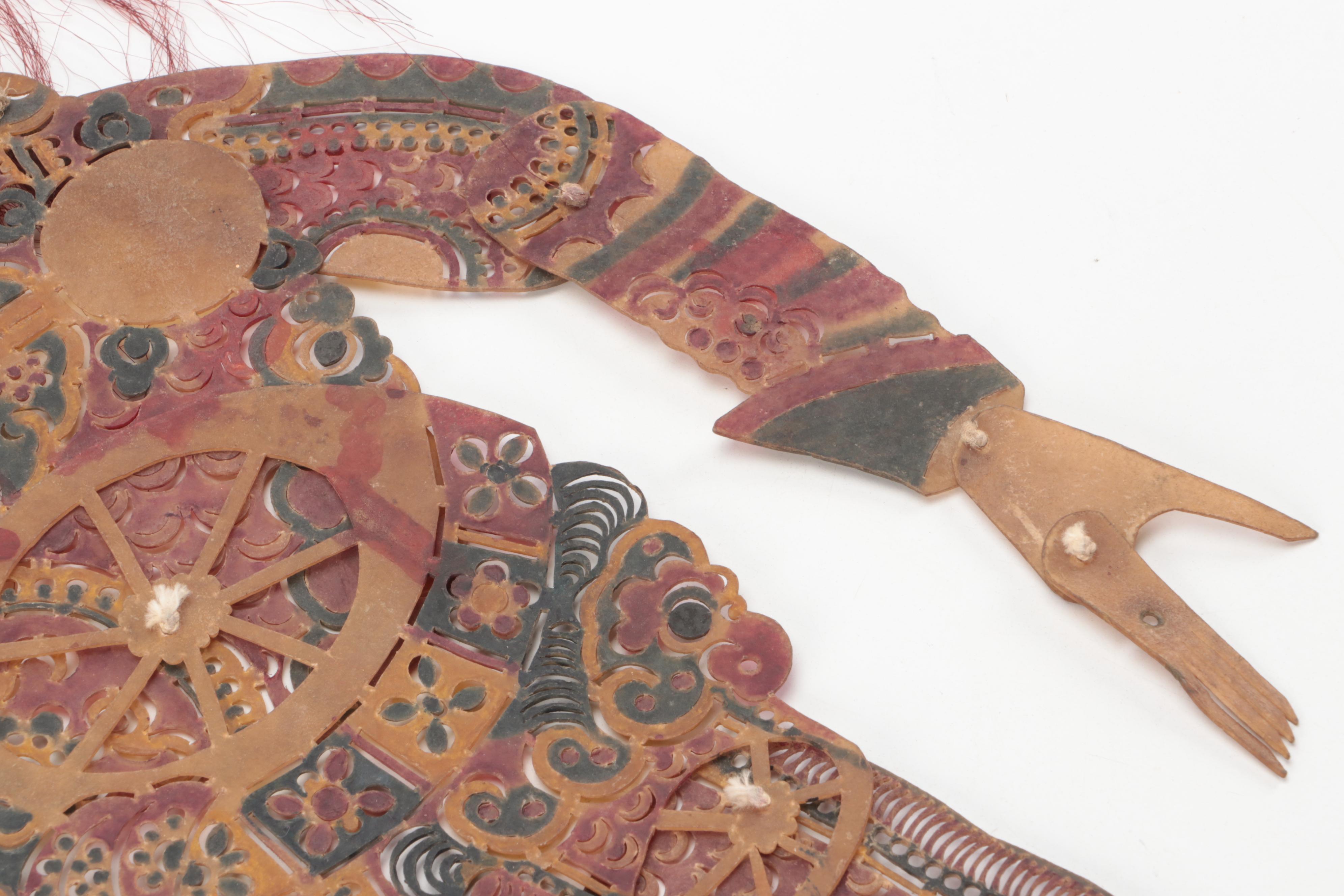 Chinese General Vellum Shadow Puppet, Circa 1870