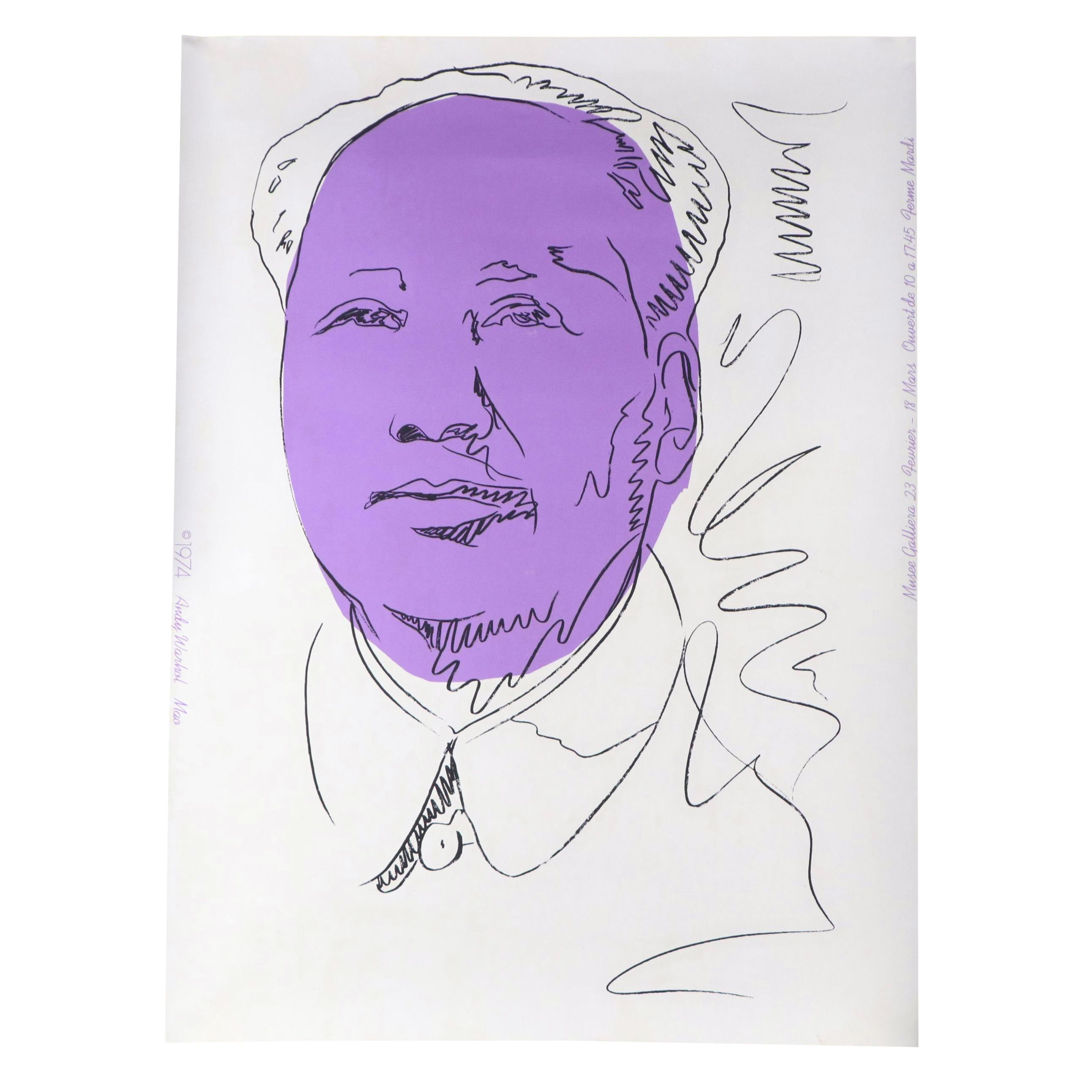 Andy Warhol Exhibition Poster for "Mao Musée Galliera," 1974