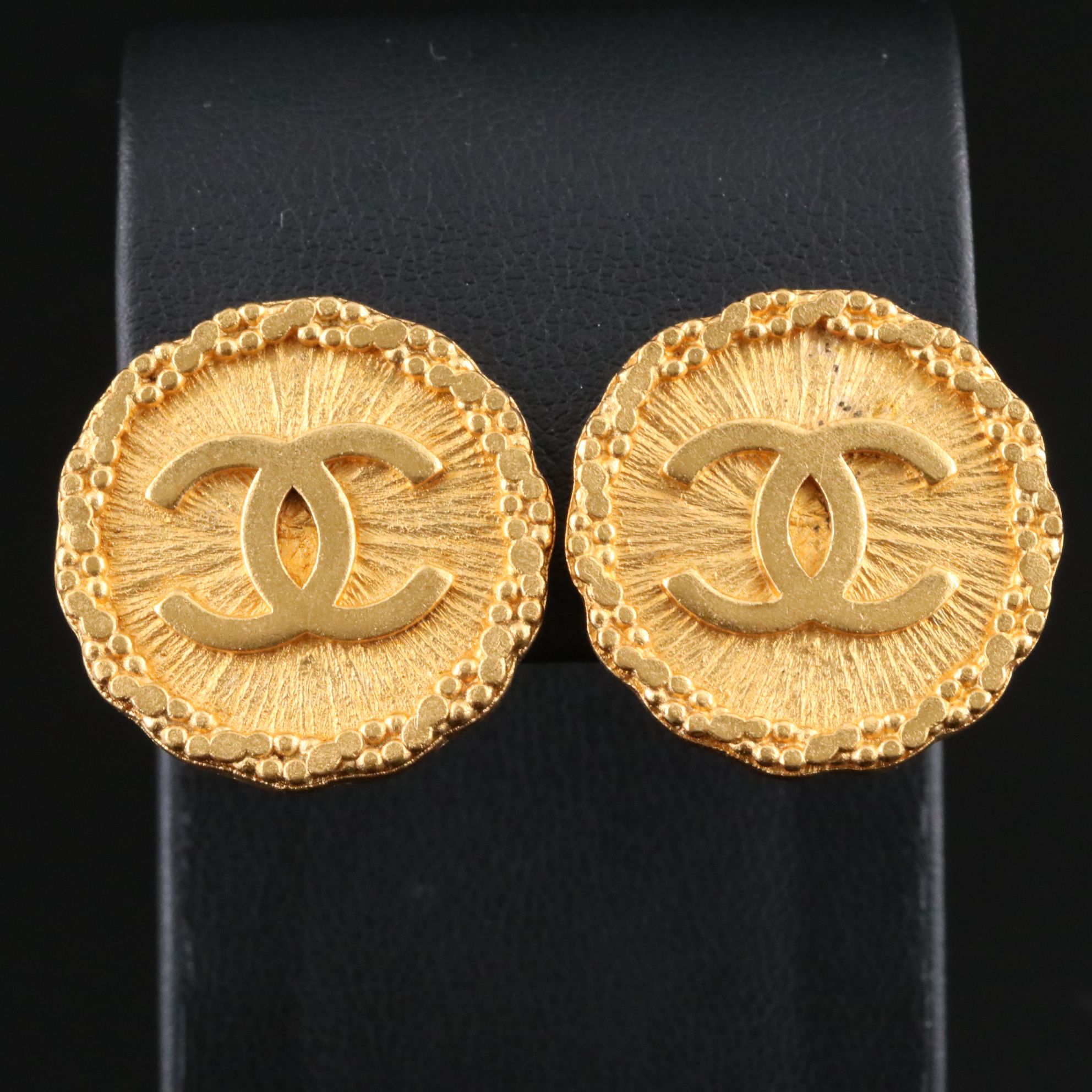 Chanel CC Logo Clip Earrings 1995