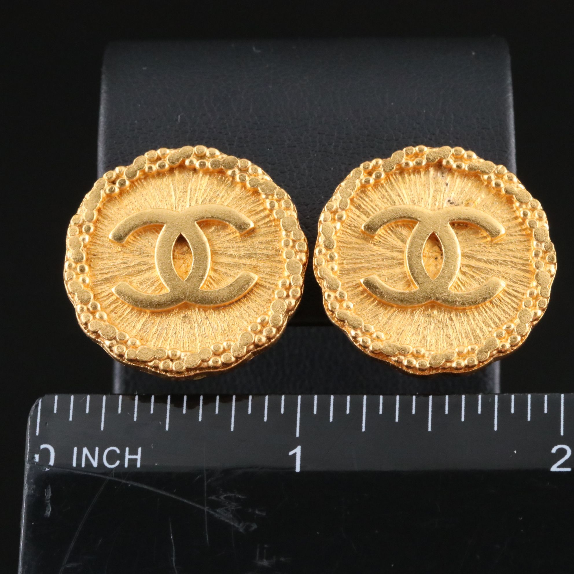 Chanel CC Logo Clip Earrings 1995