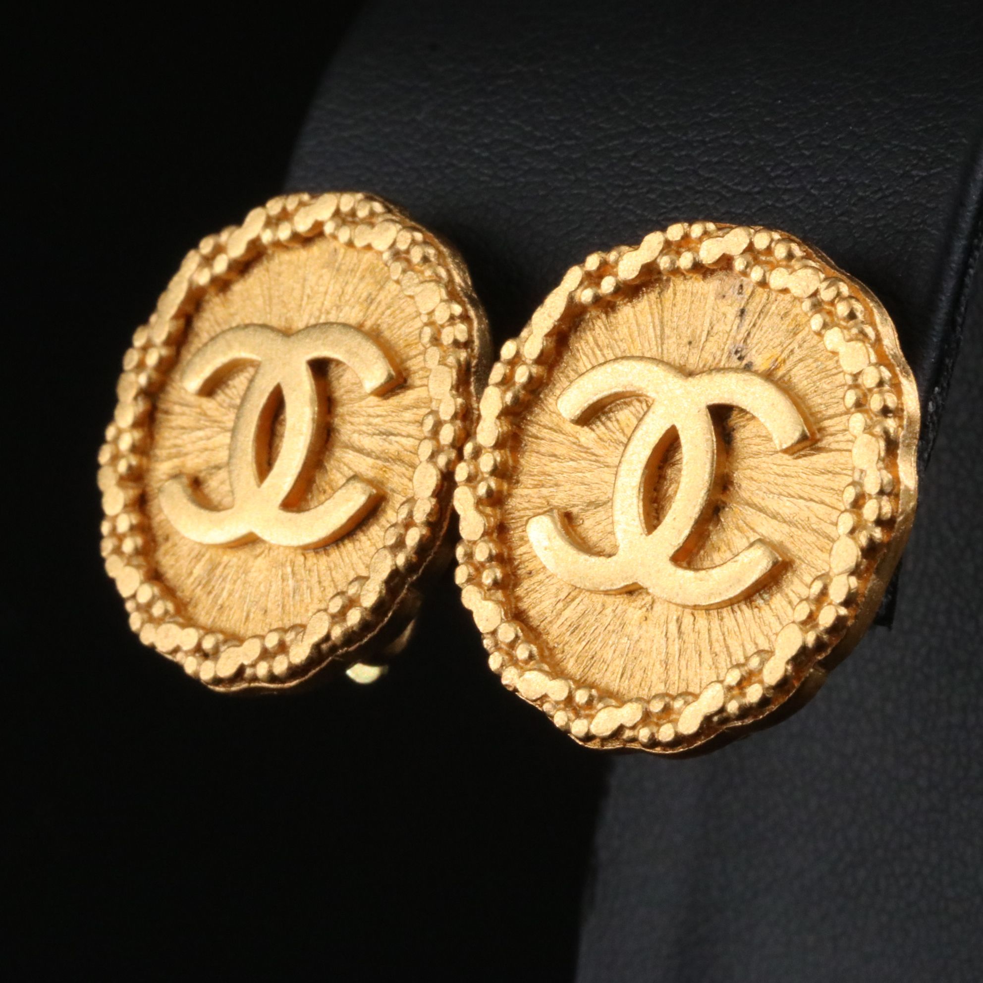Chanel CC Logo Clip Earrings 1995