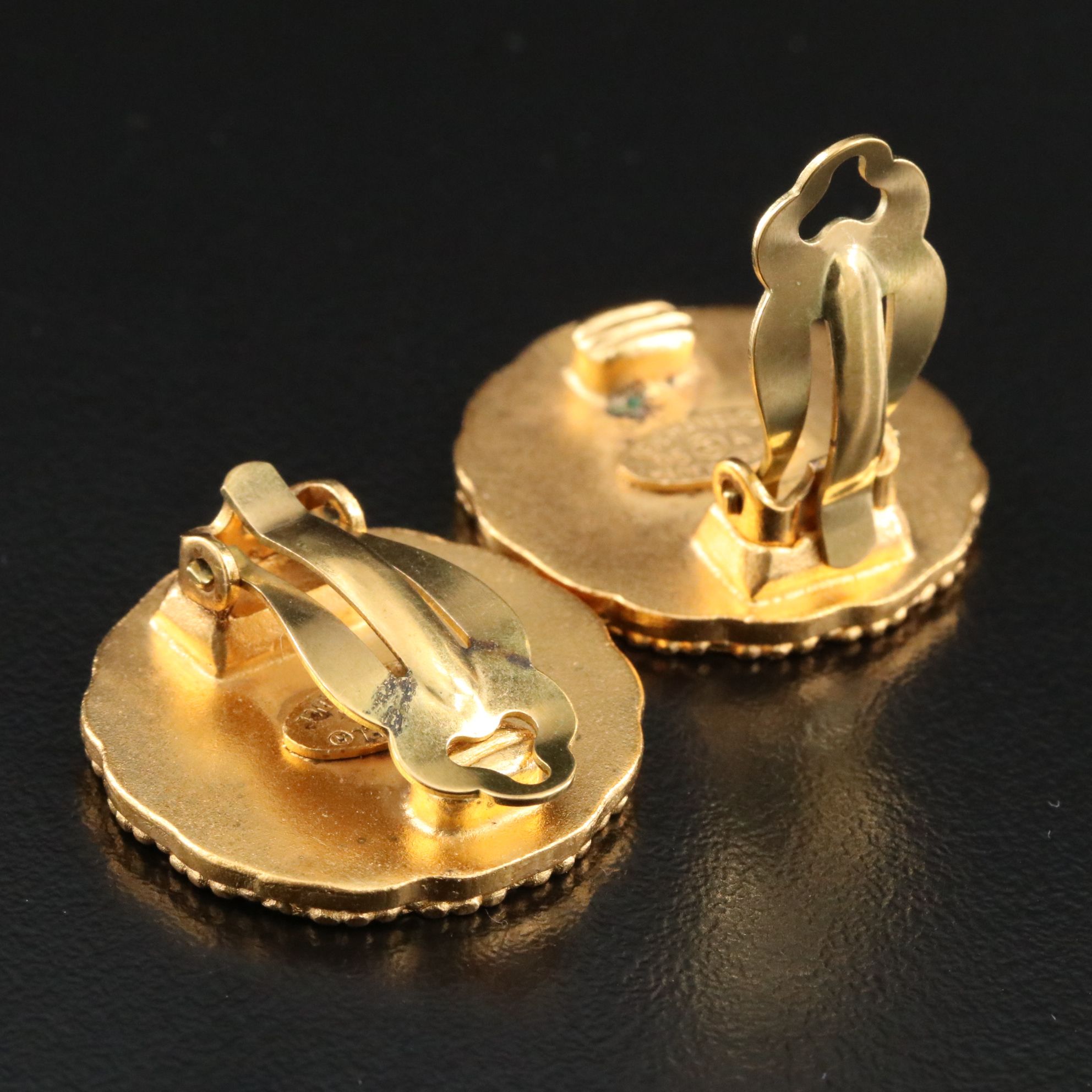 Chanel CC Logo Clip Earrings 1995