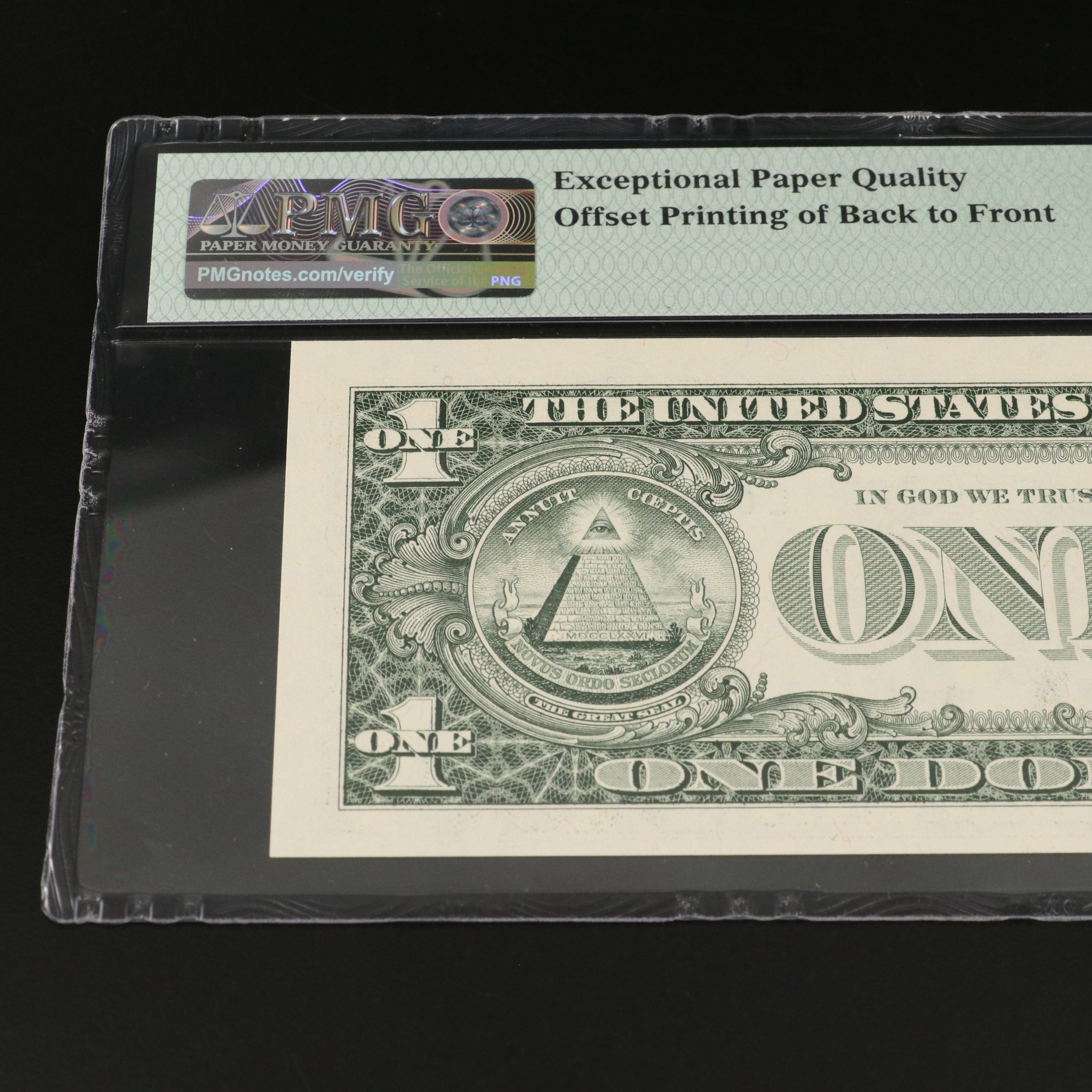 PMG MS 63 1988A One Dollar Federal Reserve Error Note