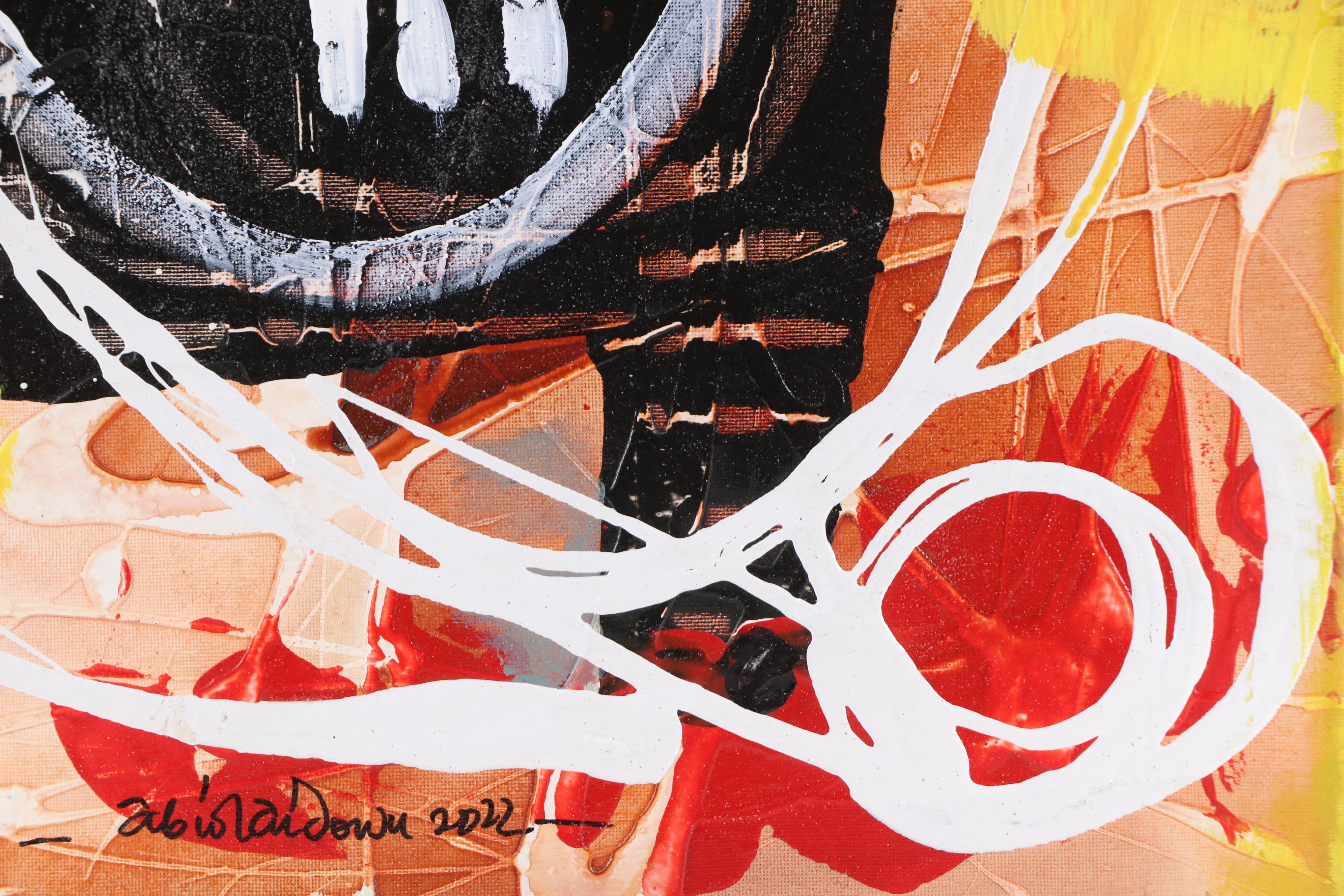 Abiola Idowu Stylized Mixed Media Portrait "Life Style," 2023