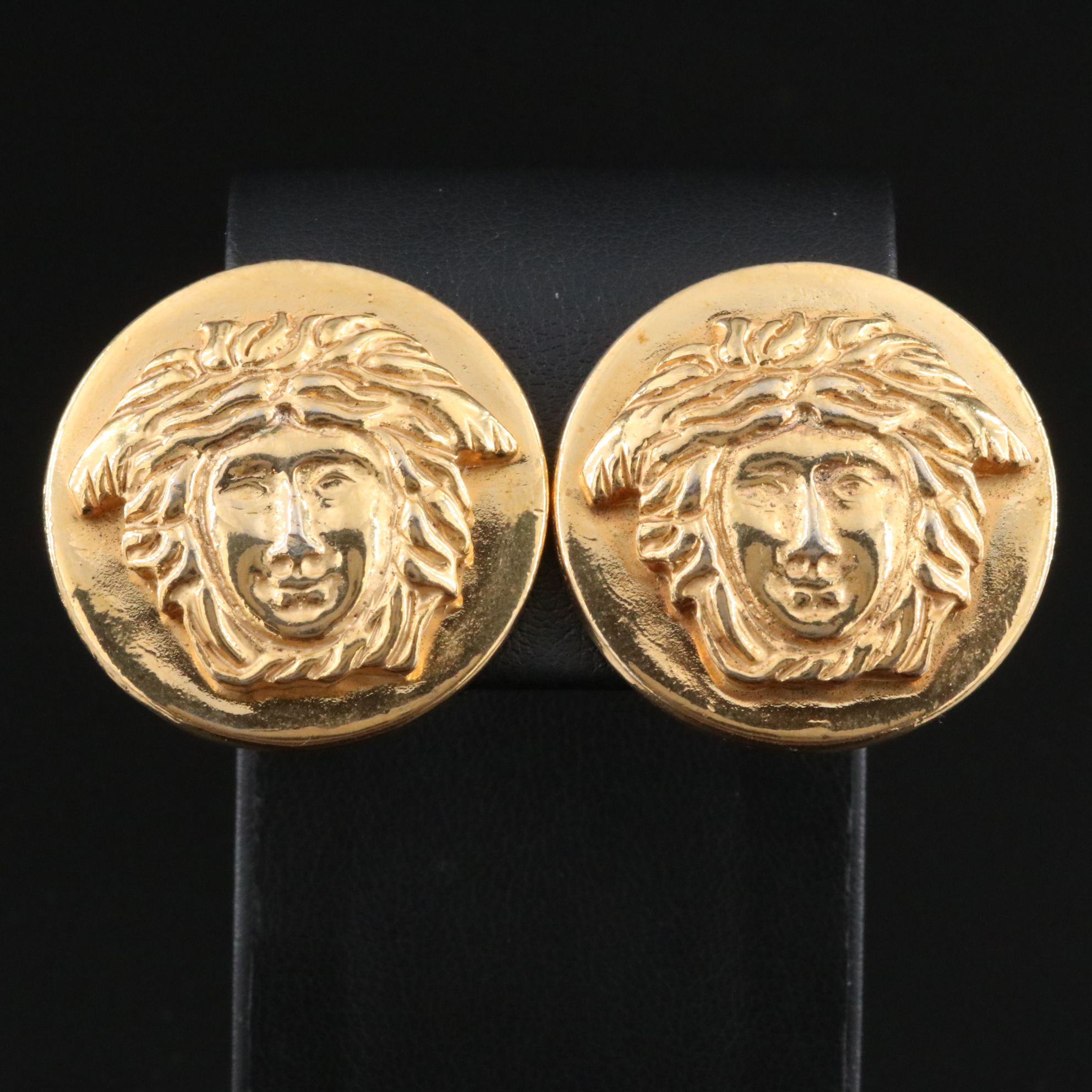 Gianni Versace Logo Clip Earrings