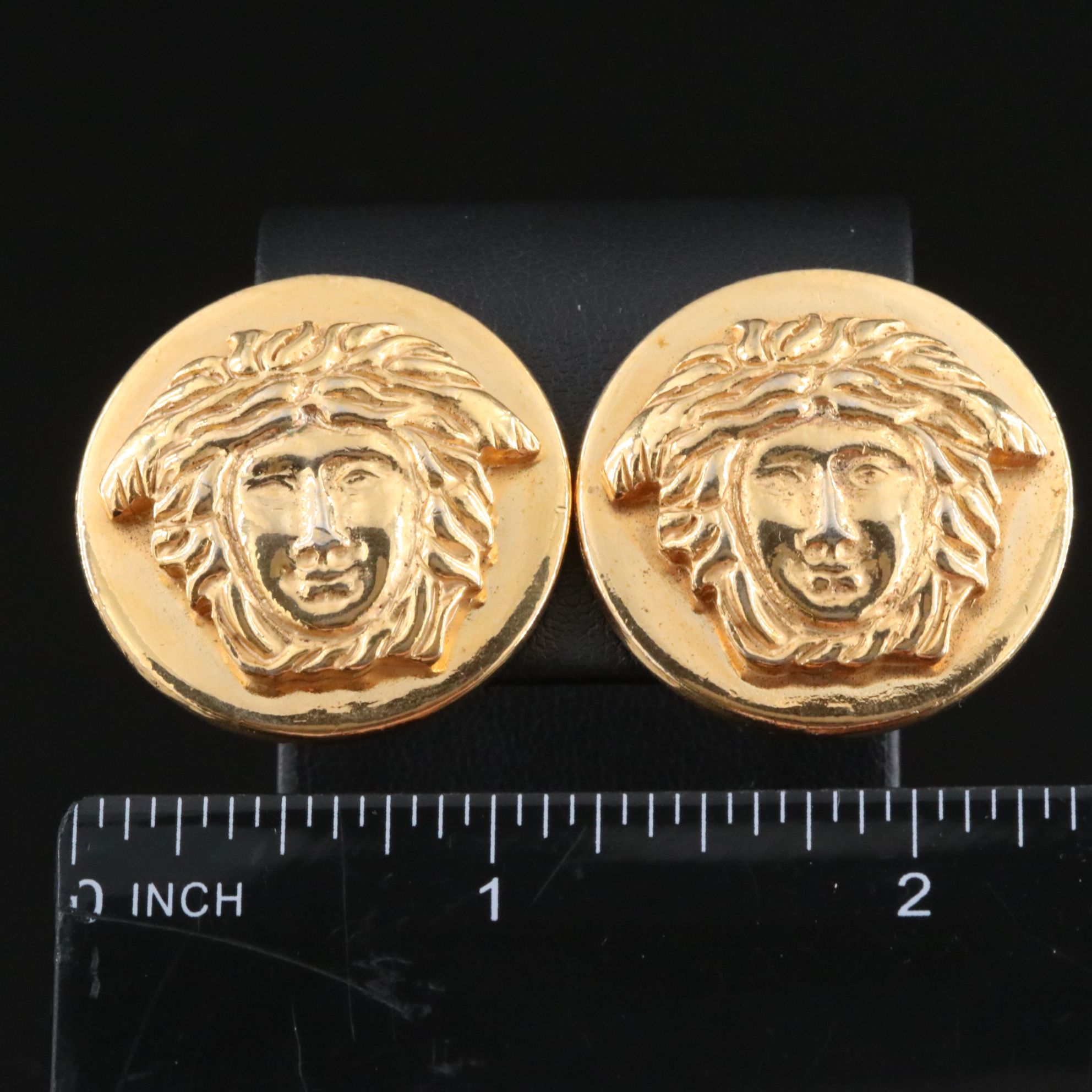 Gianni Versace Logo Clip Earrings