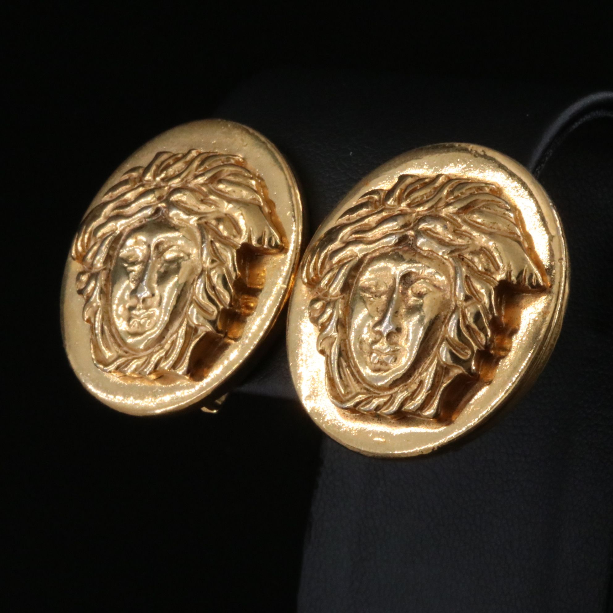 Gianni Versace Logo Clip Earrings