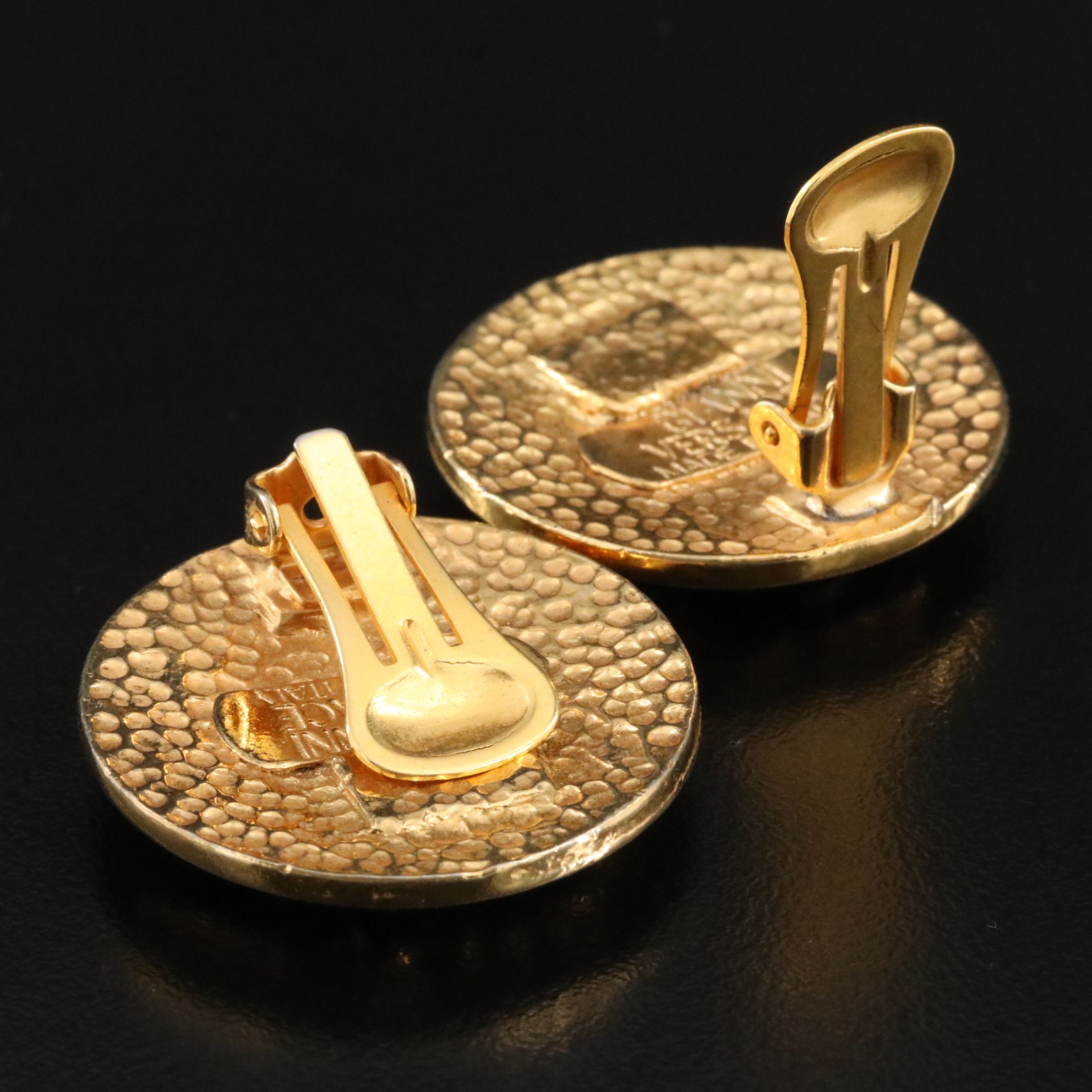 Gianni Versace Logo Clip Earrings